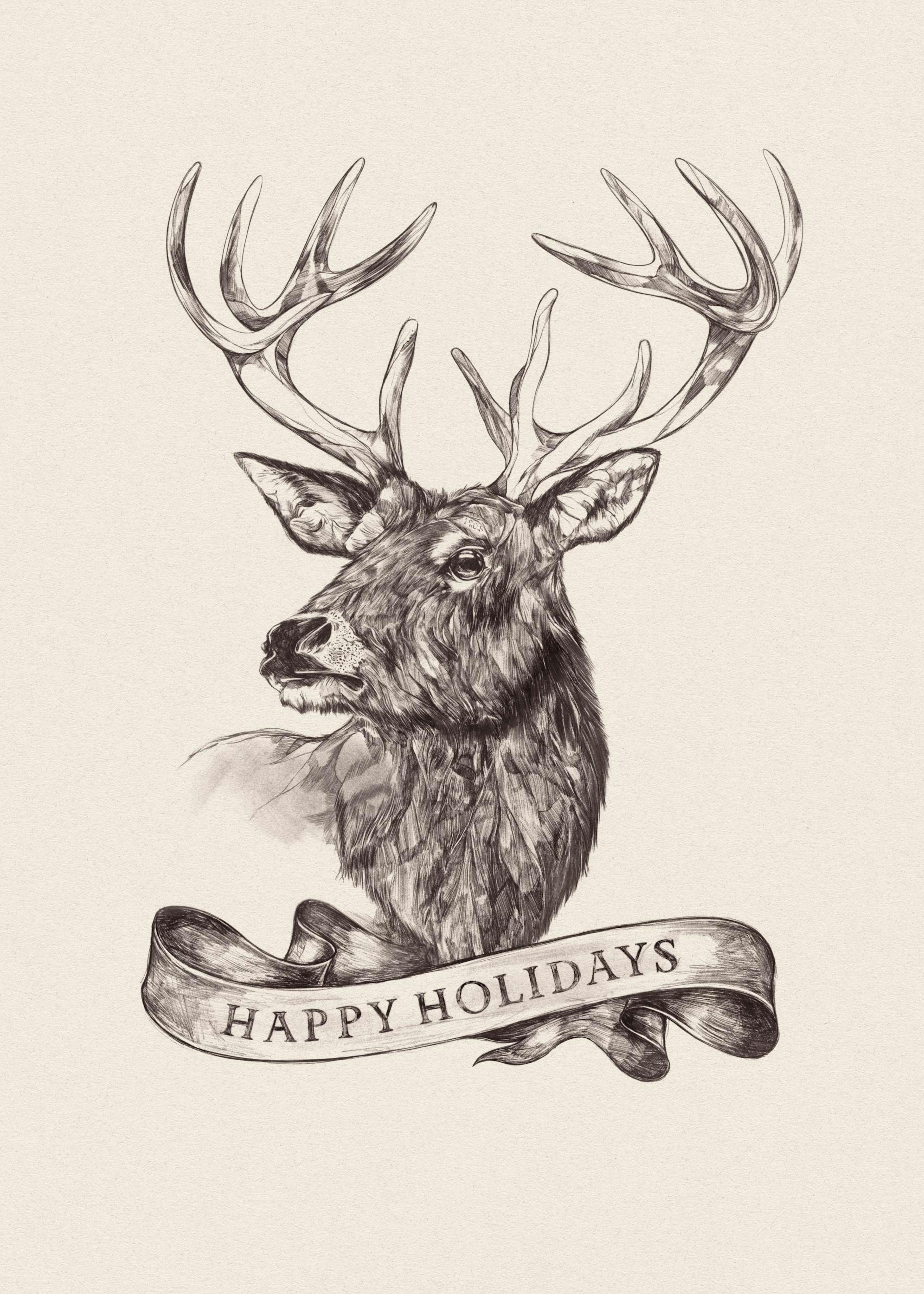 Happy Holidays Reindeer Poster 0