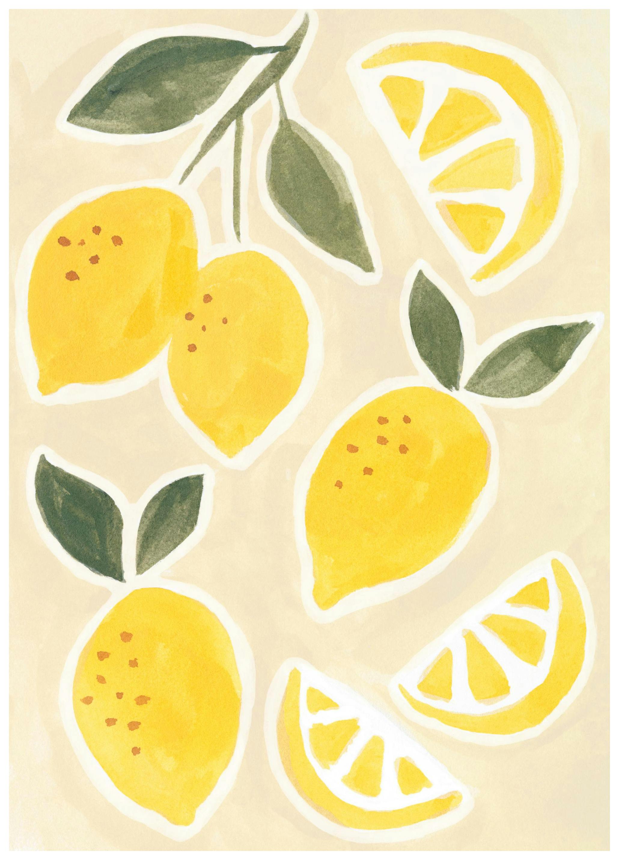 Sunny Lemons Poster (21x30 cm) - Schilderijen