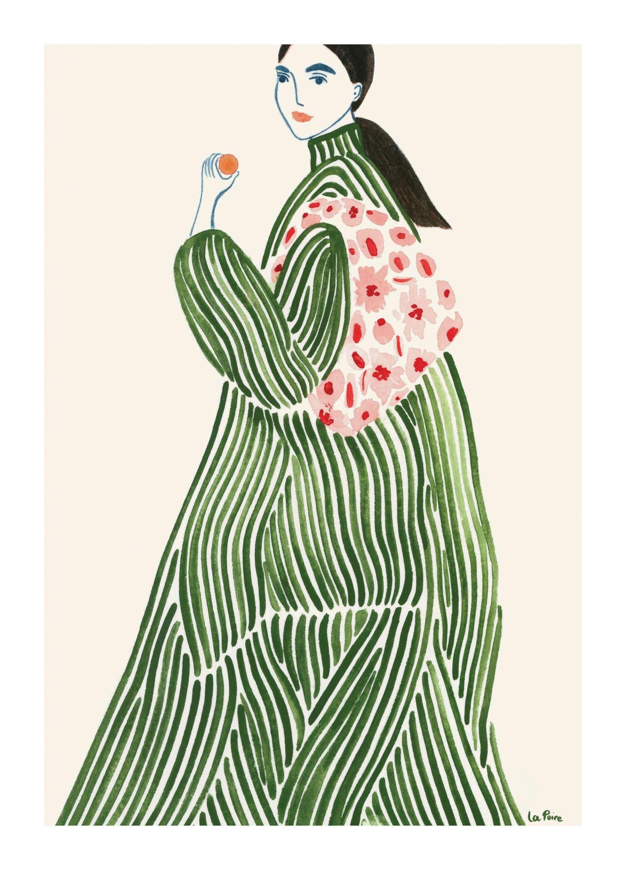 La Poire - Green Coat (40x50 cm)