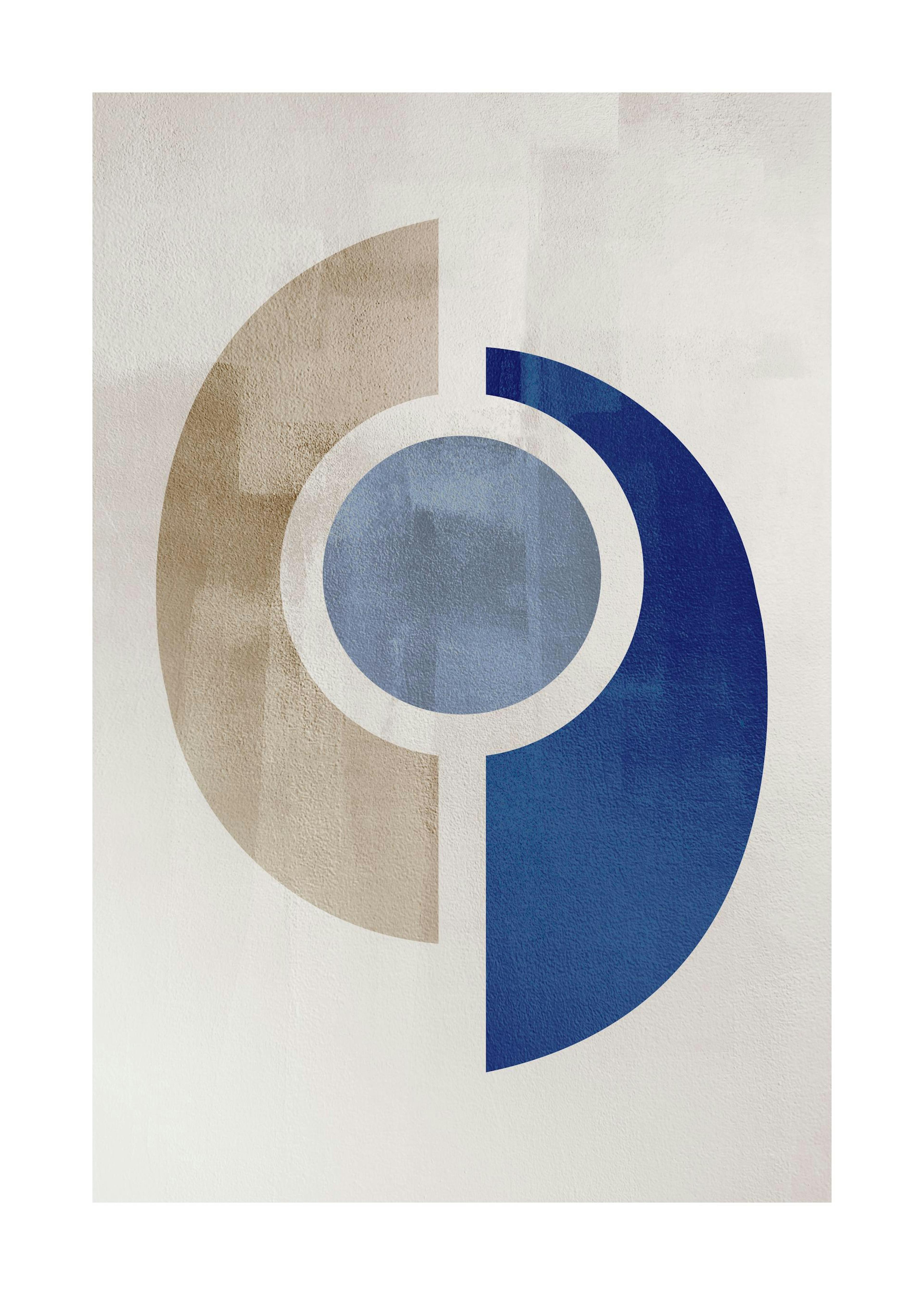 Blue Geometric No2 Print 0