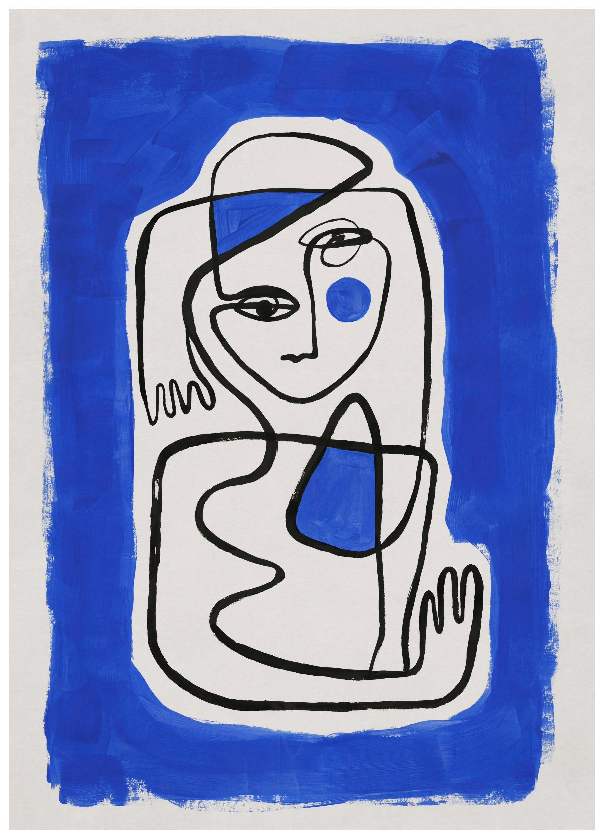 Pose in Blue Print (50x70 cm)