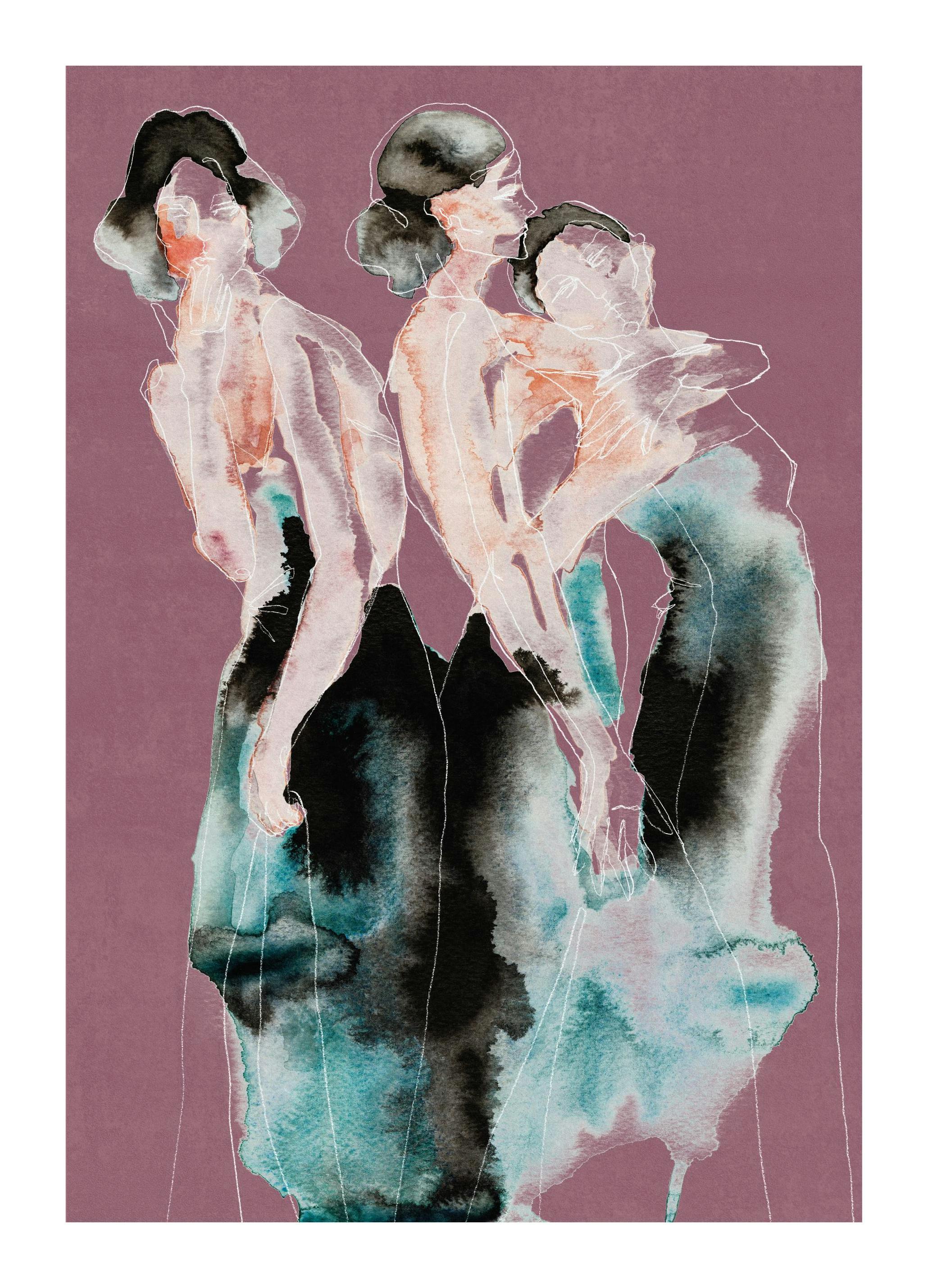 Prints - The Triplets Print (50x70 cm) - Whimsical Wonderland
