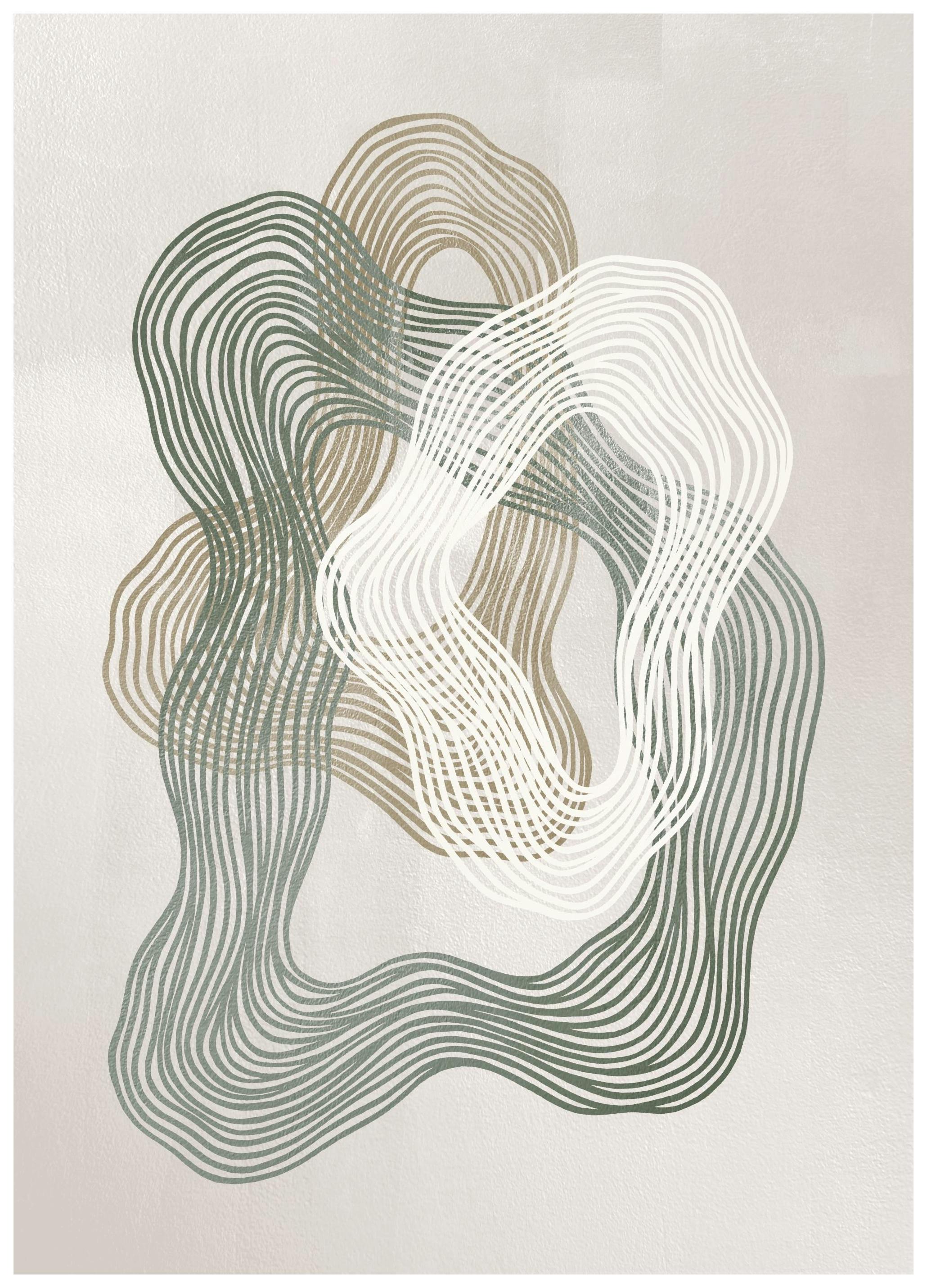 Abstract Green Lines Print (30x40 cm)