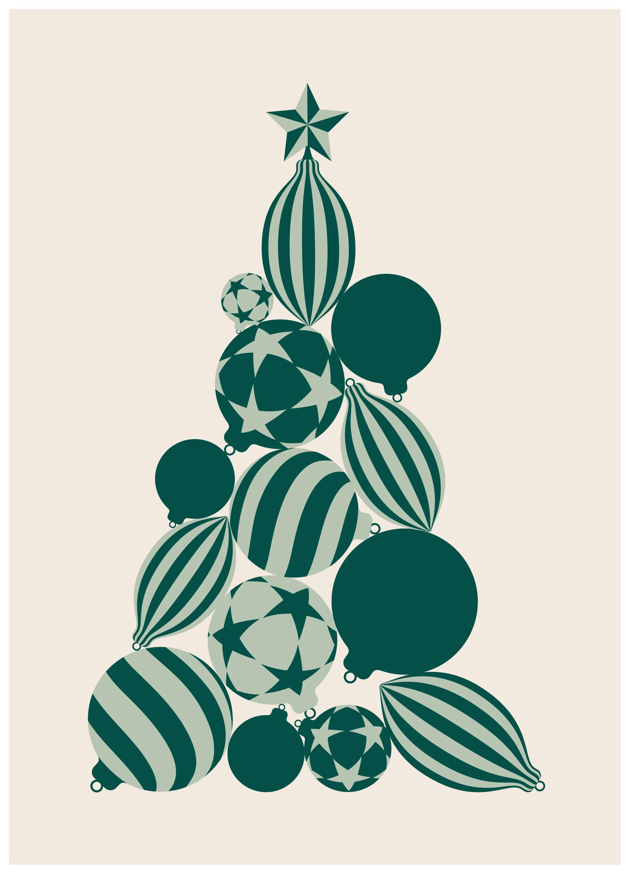 Prints - Graphic Holiday Tree Print (30x40 cm) - Seasons