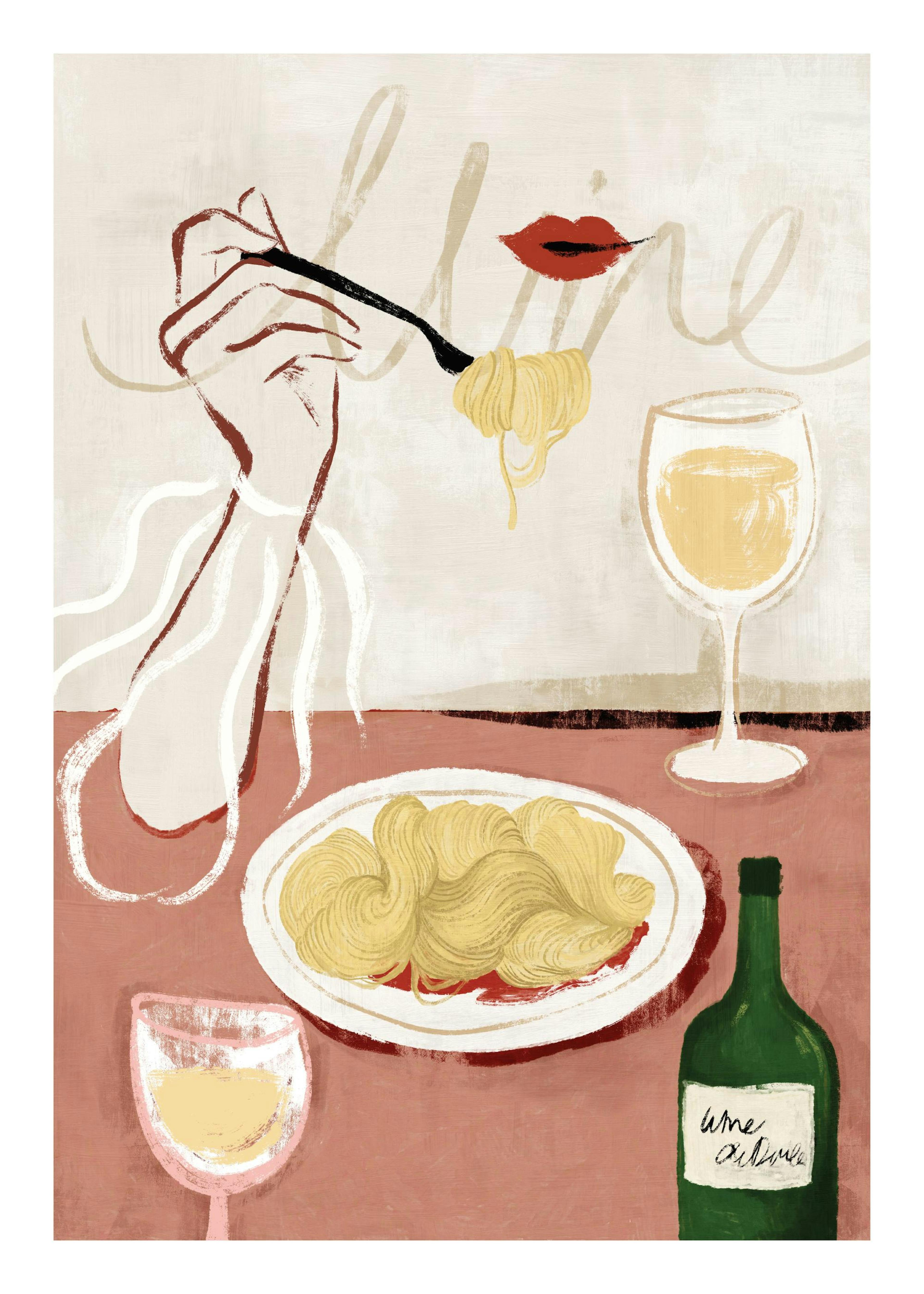 Wine and Pasta Print 0