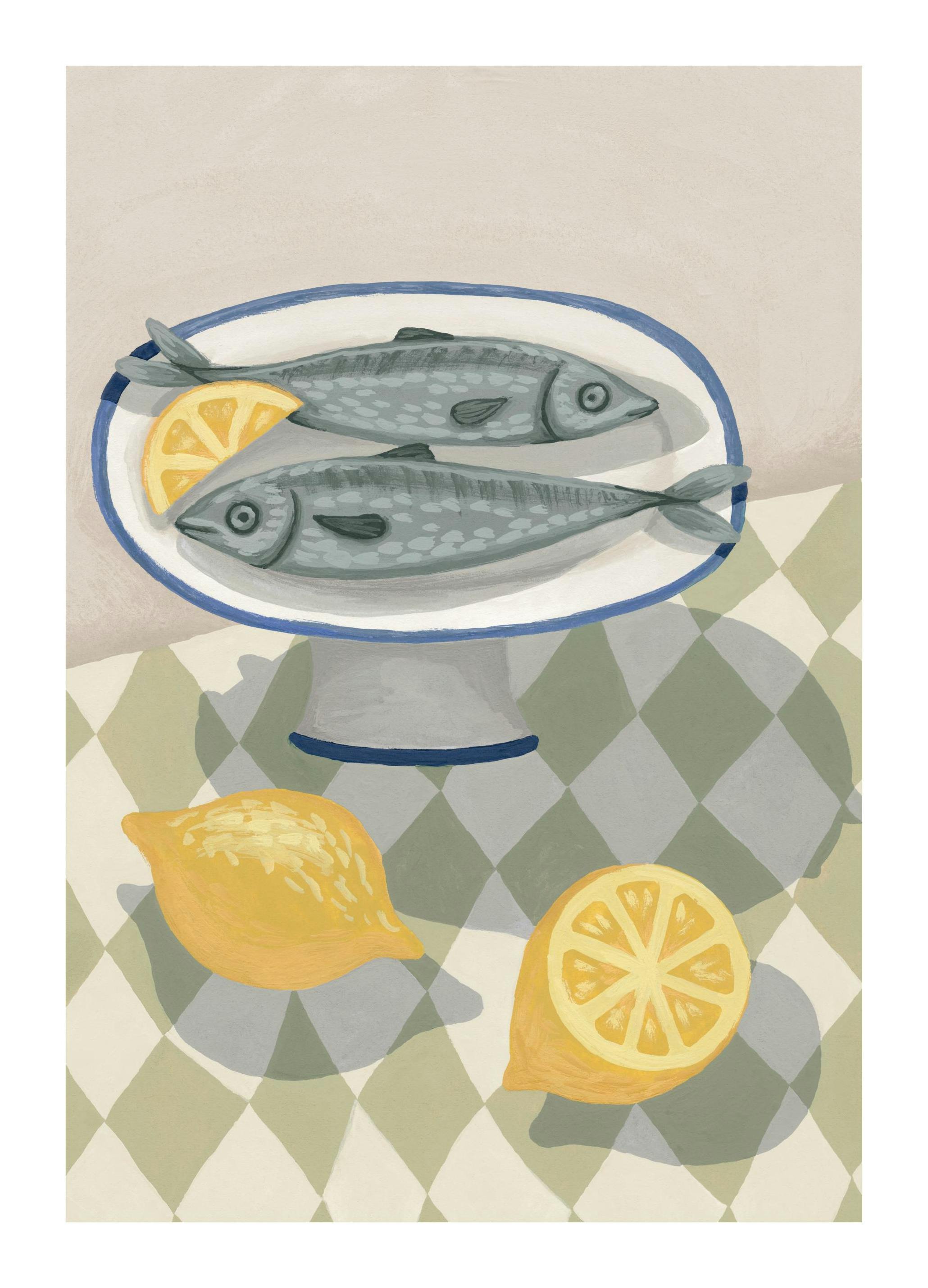 Sardines with Citrus Poster (50x70 cm)