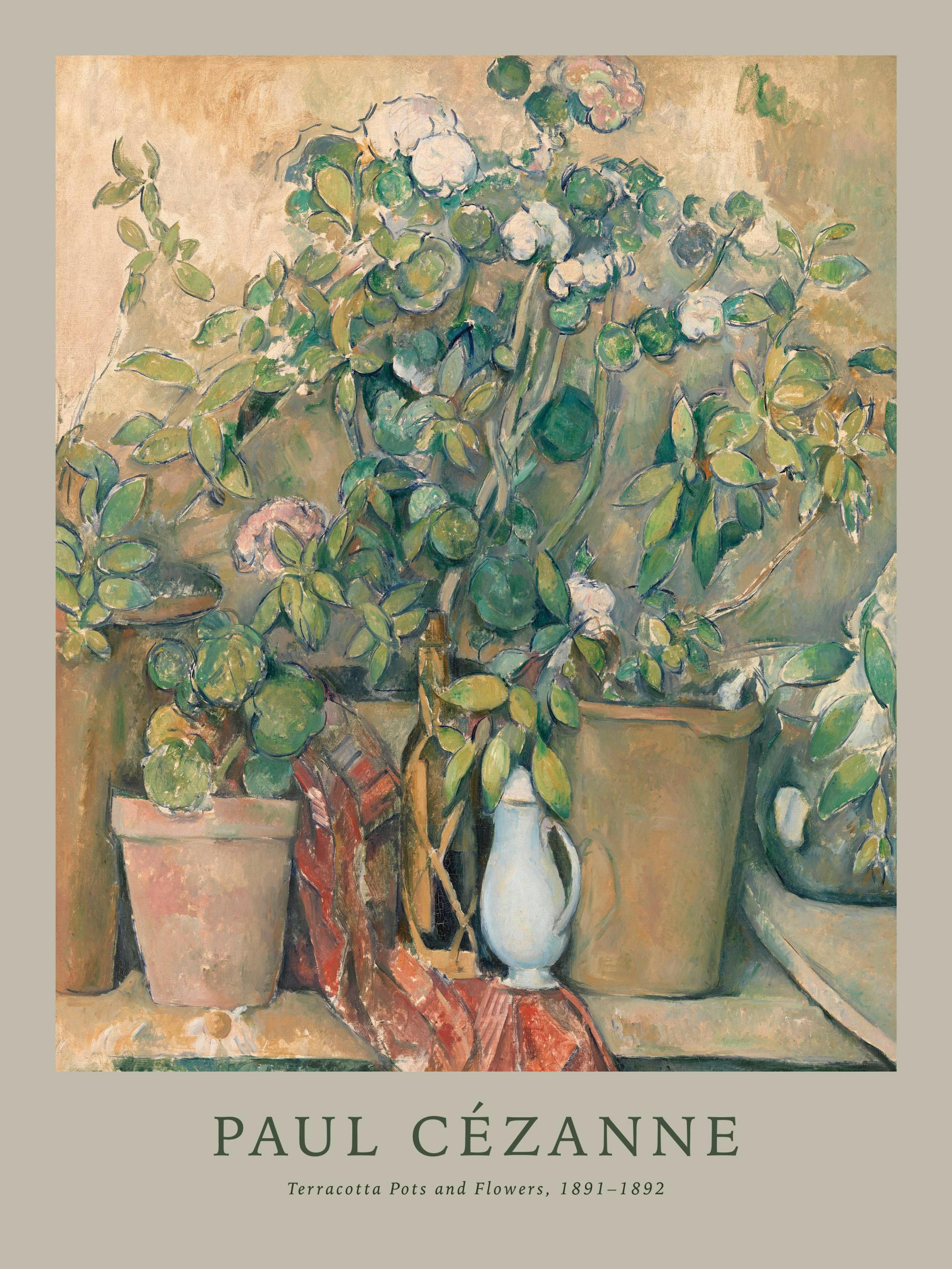 Paul Cézanne - Terracotta Pots and Flowers Print