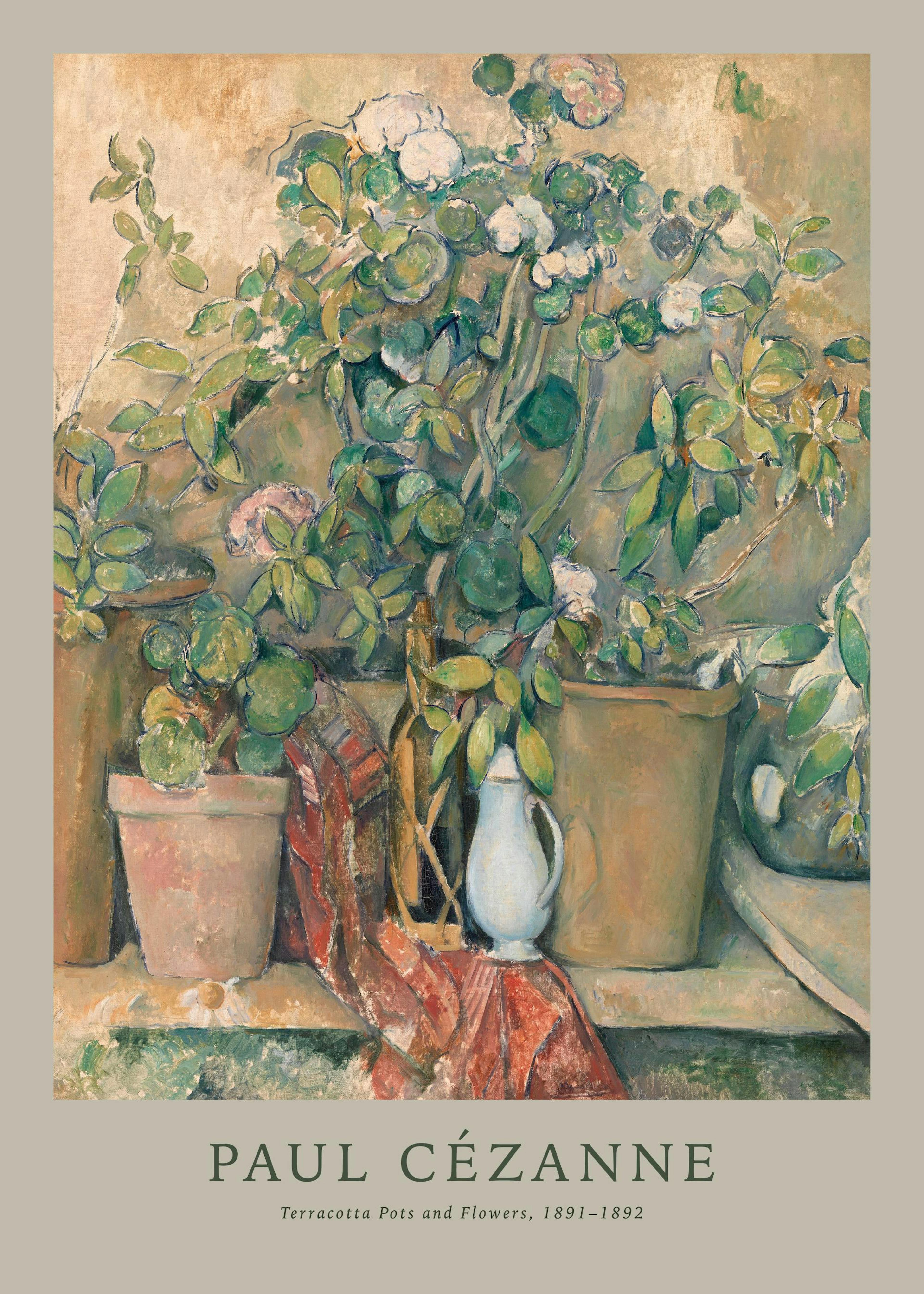 Paul Cézanne - Terracotta Pots and Flowers Print 0