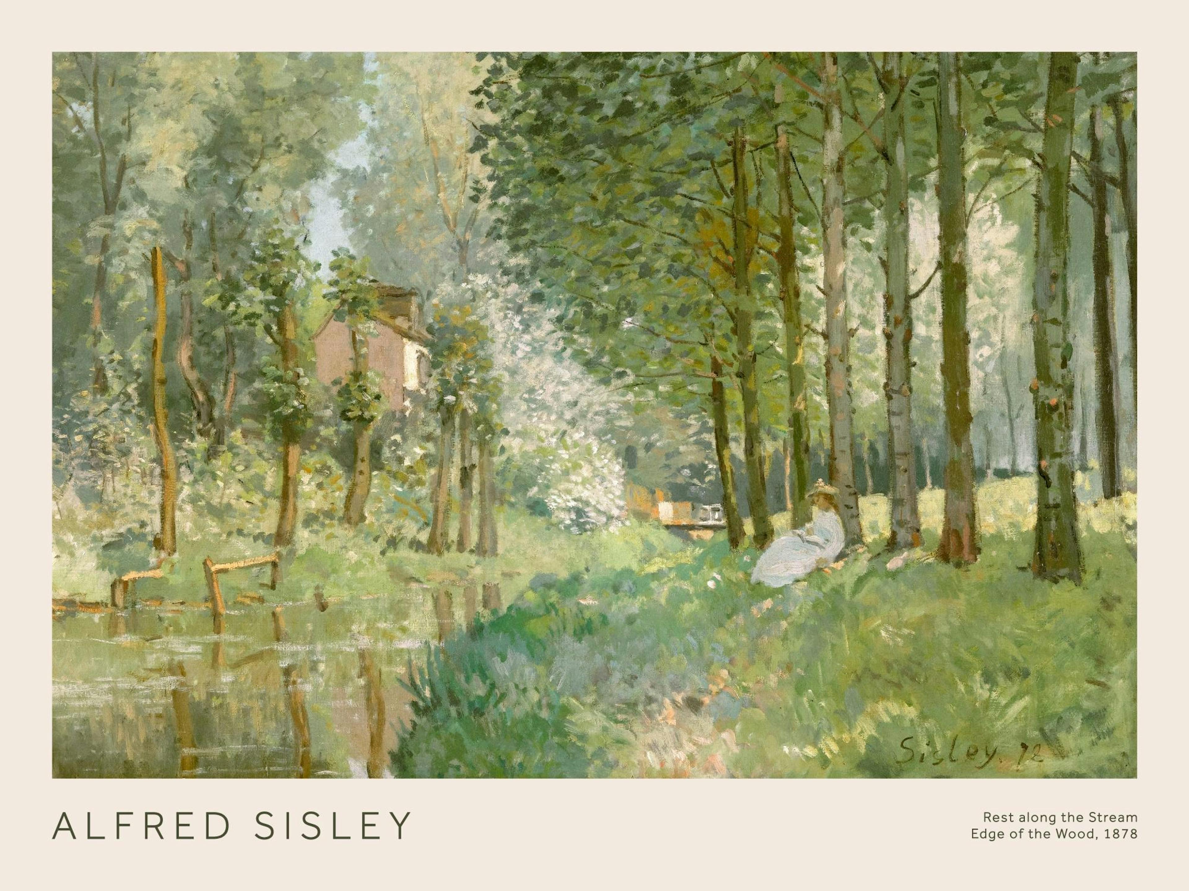 Alfred Sisley - Rest along the Stream Print