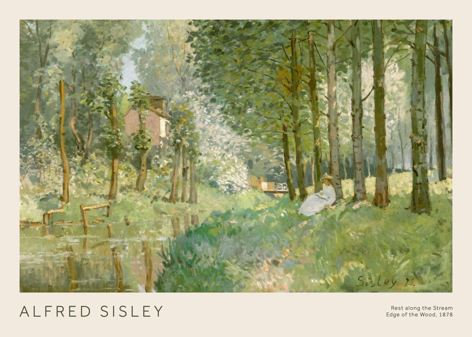 Alfred Sisley - Rest along the Stream Plakat 0