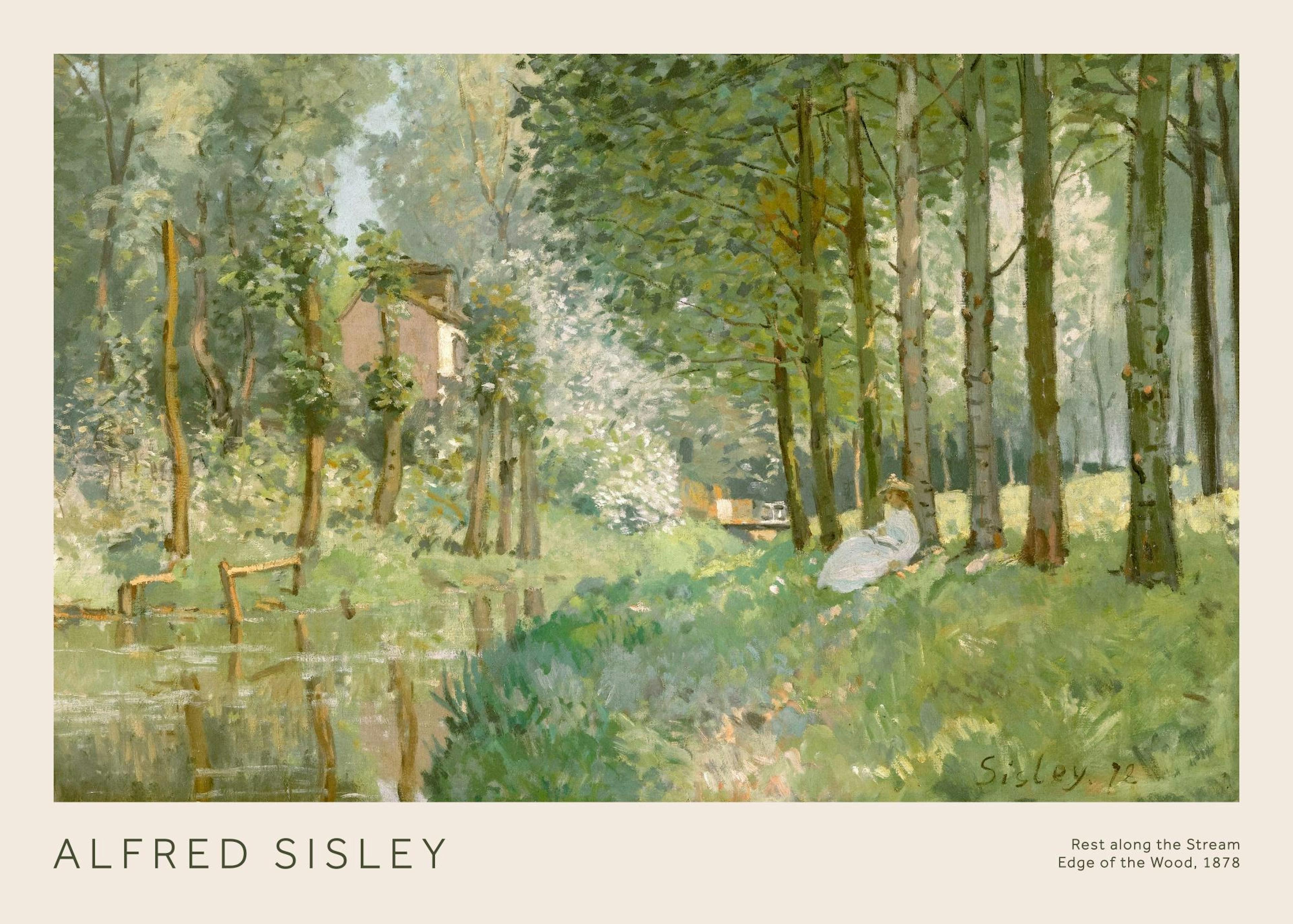 Alfred Sisley - Rest along the Stream Poster 0