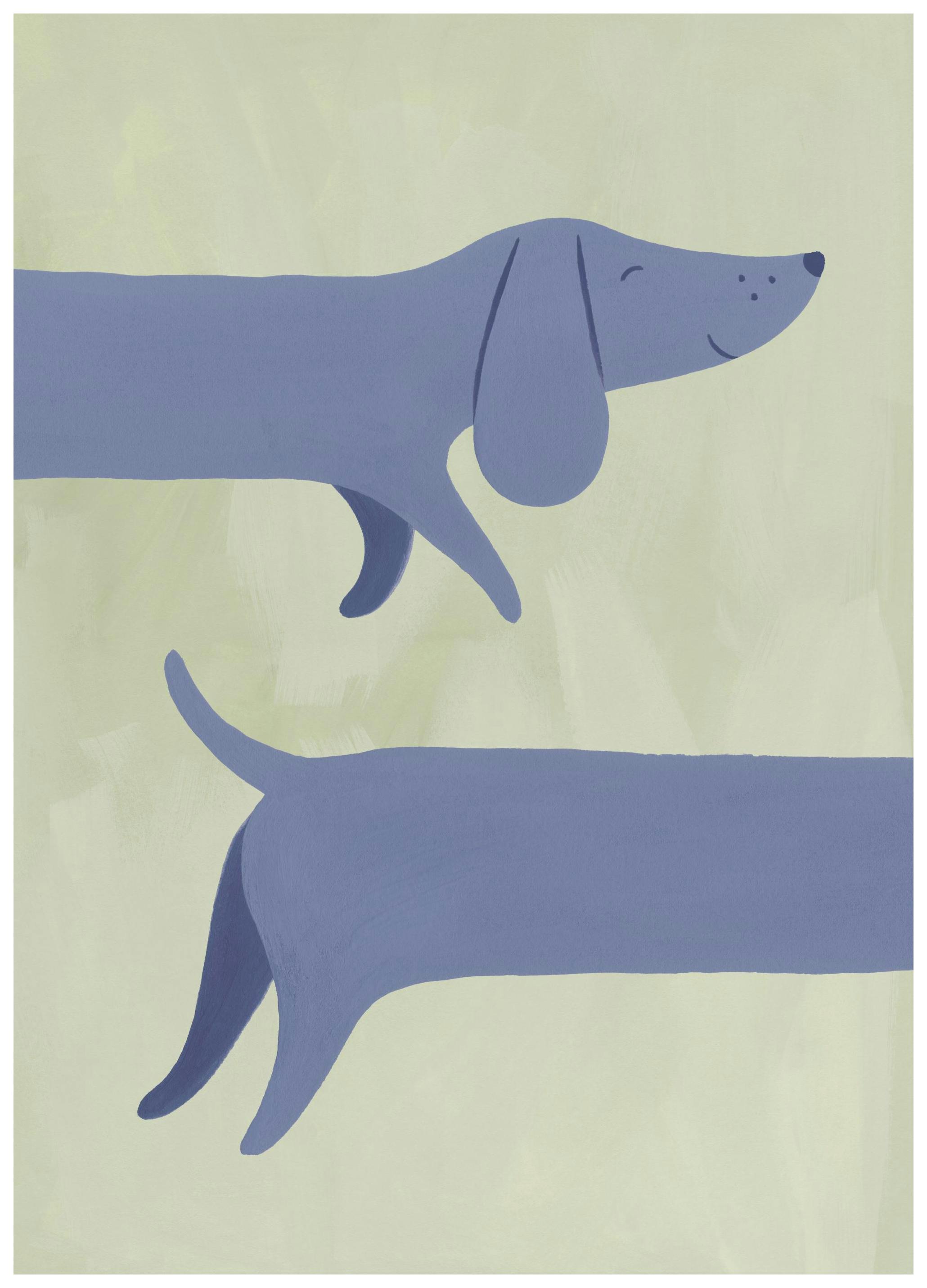 Double Dachshund Plakat (21x30 cm)- Plakaty dla dzieci