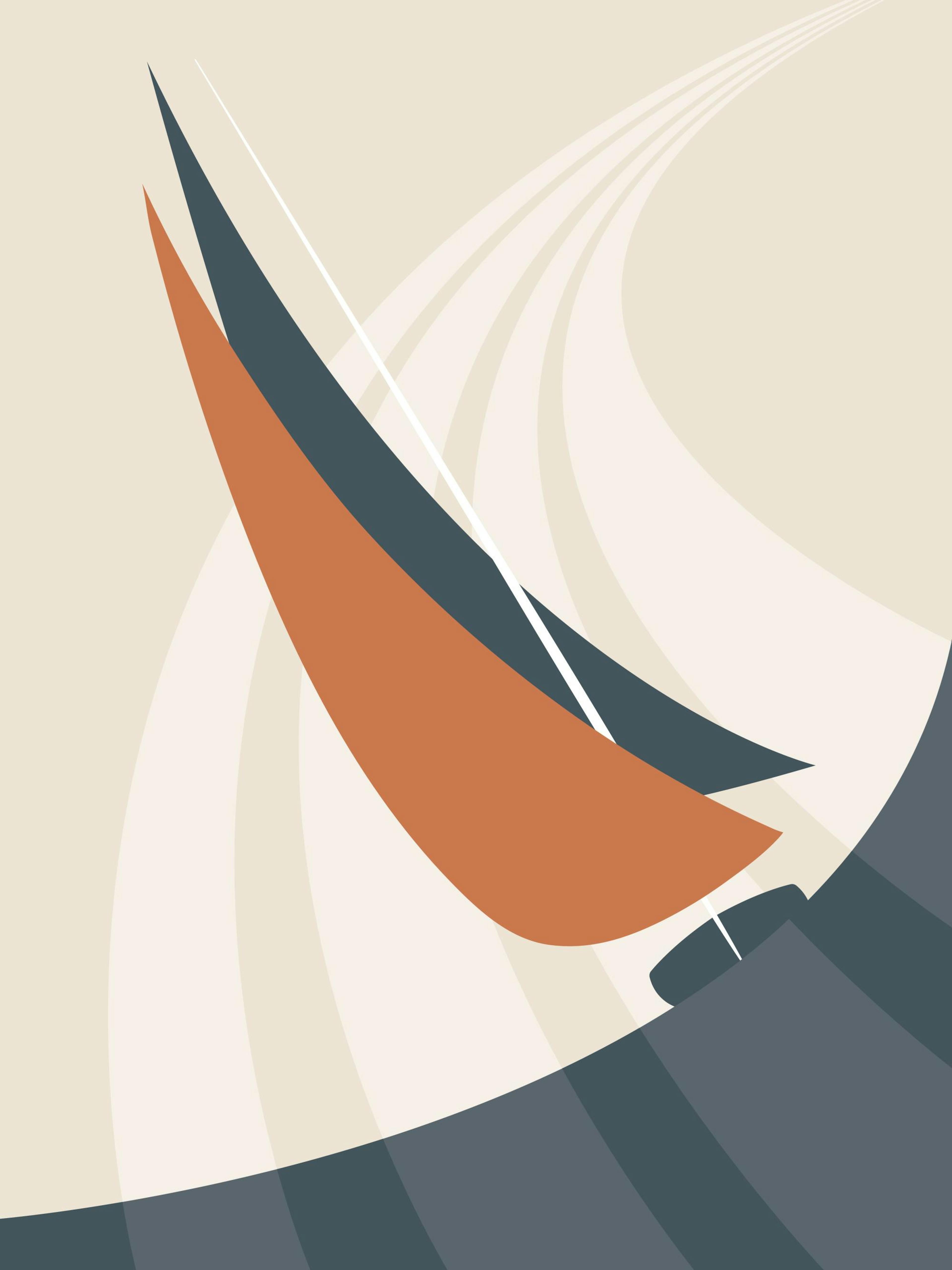 Graphical Sailing Boat Poster