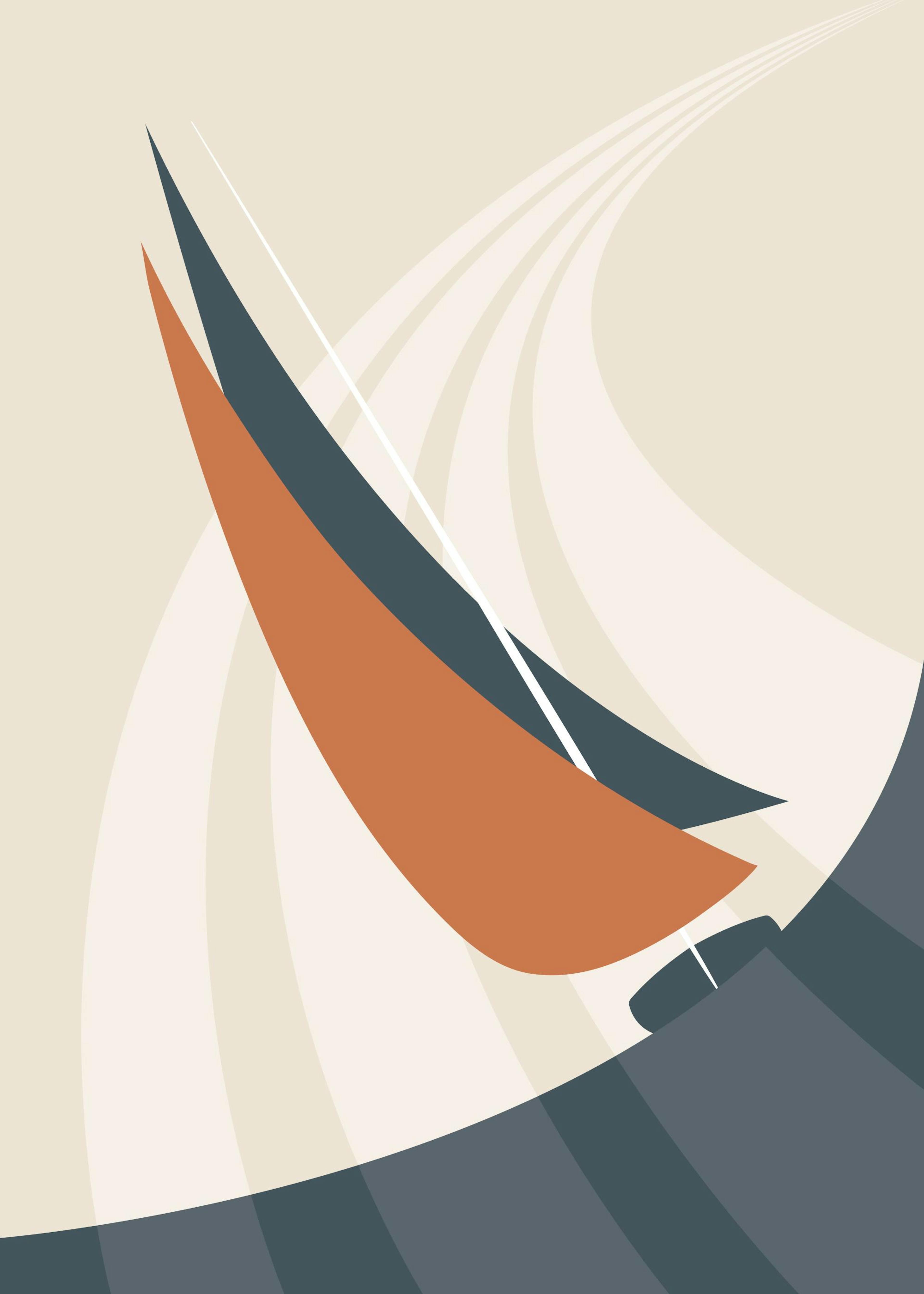 Graphical Sailing Boat Poster 0