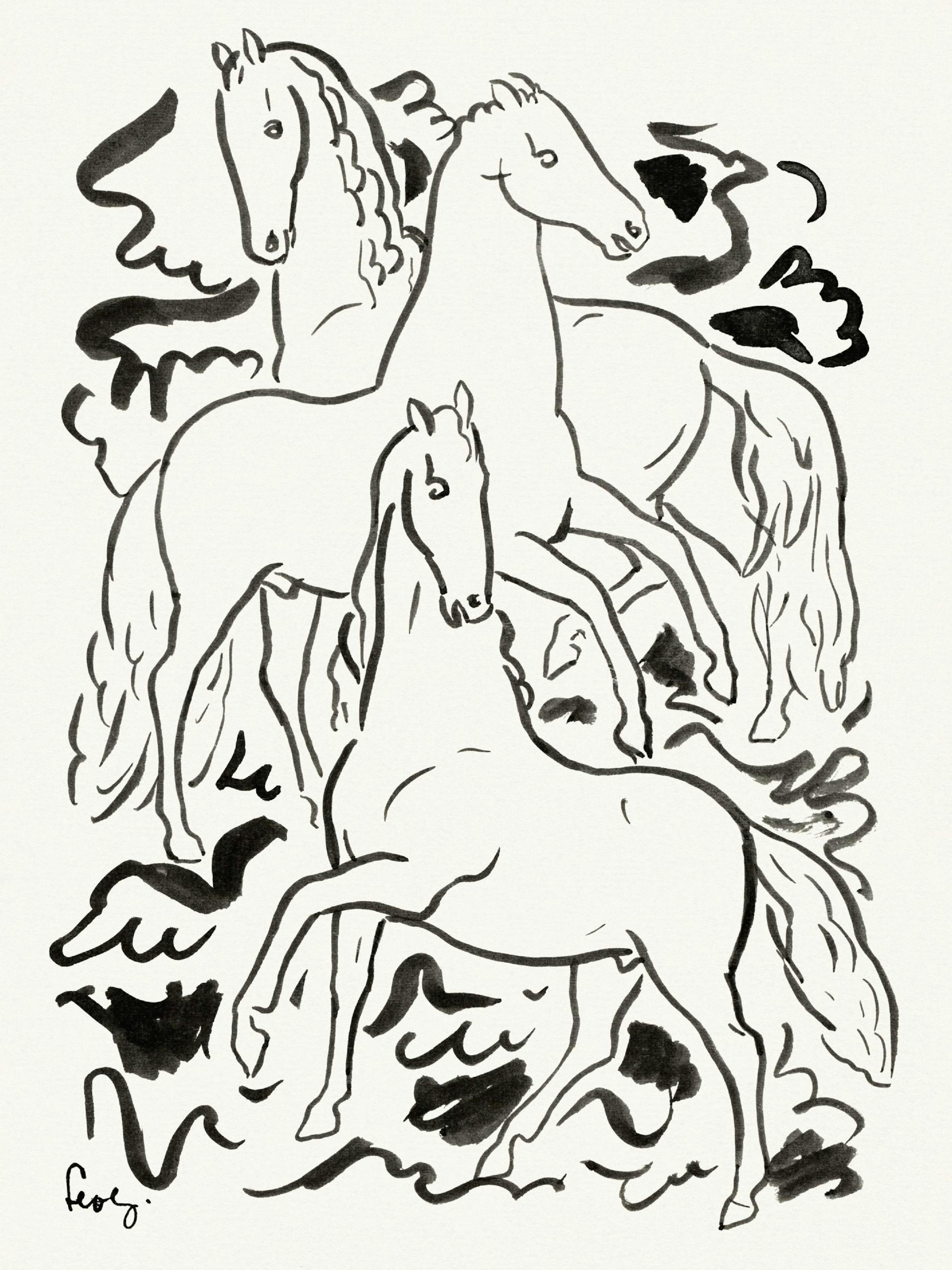 Leo Gestel - Three Horses Poster