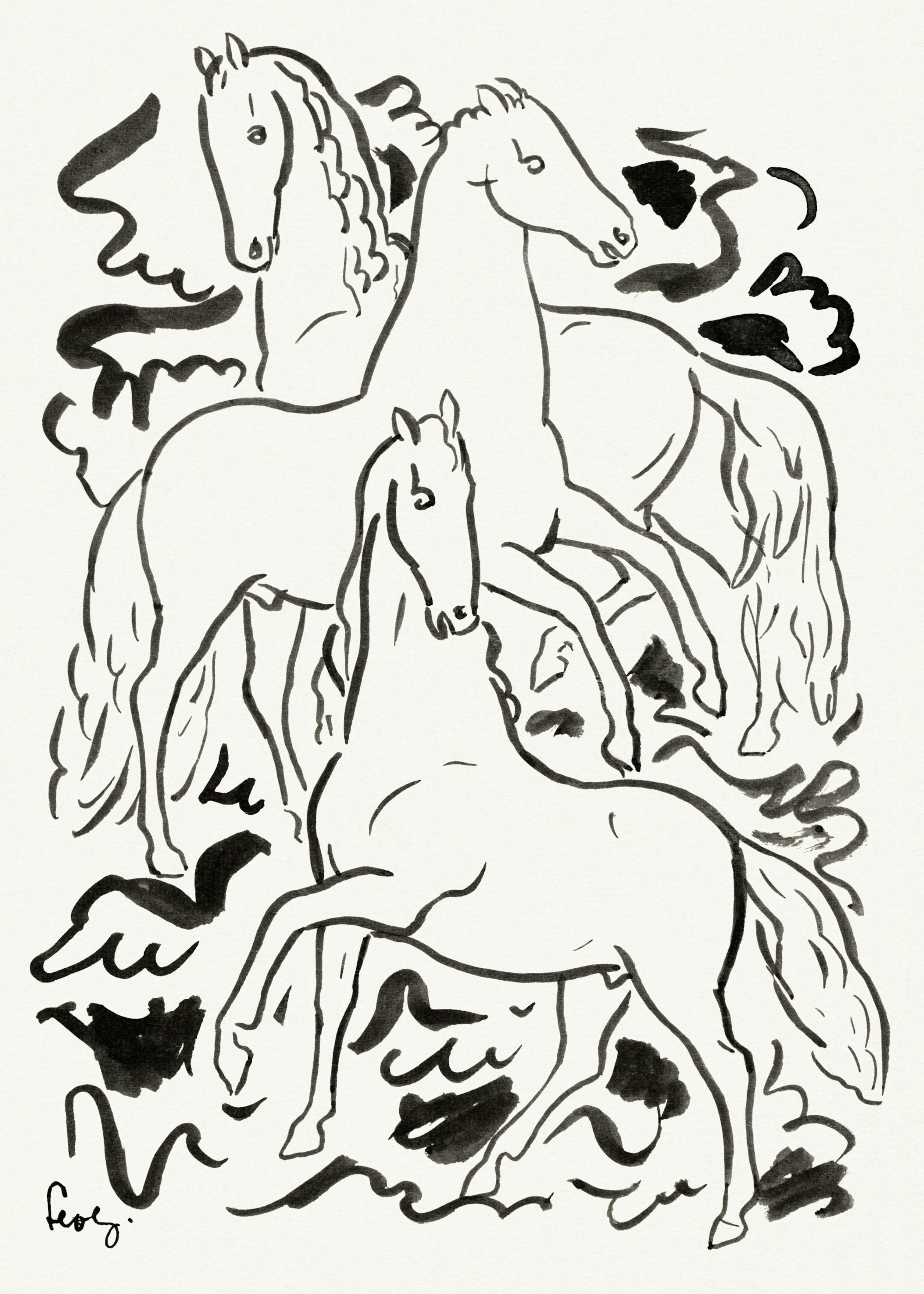 Leo Gestel - Three Horses Poster 0
