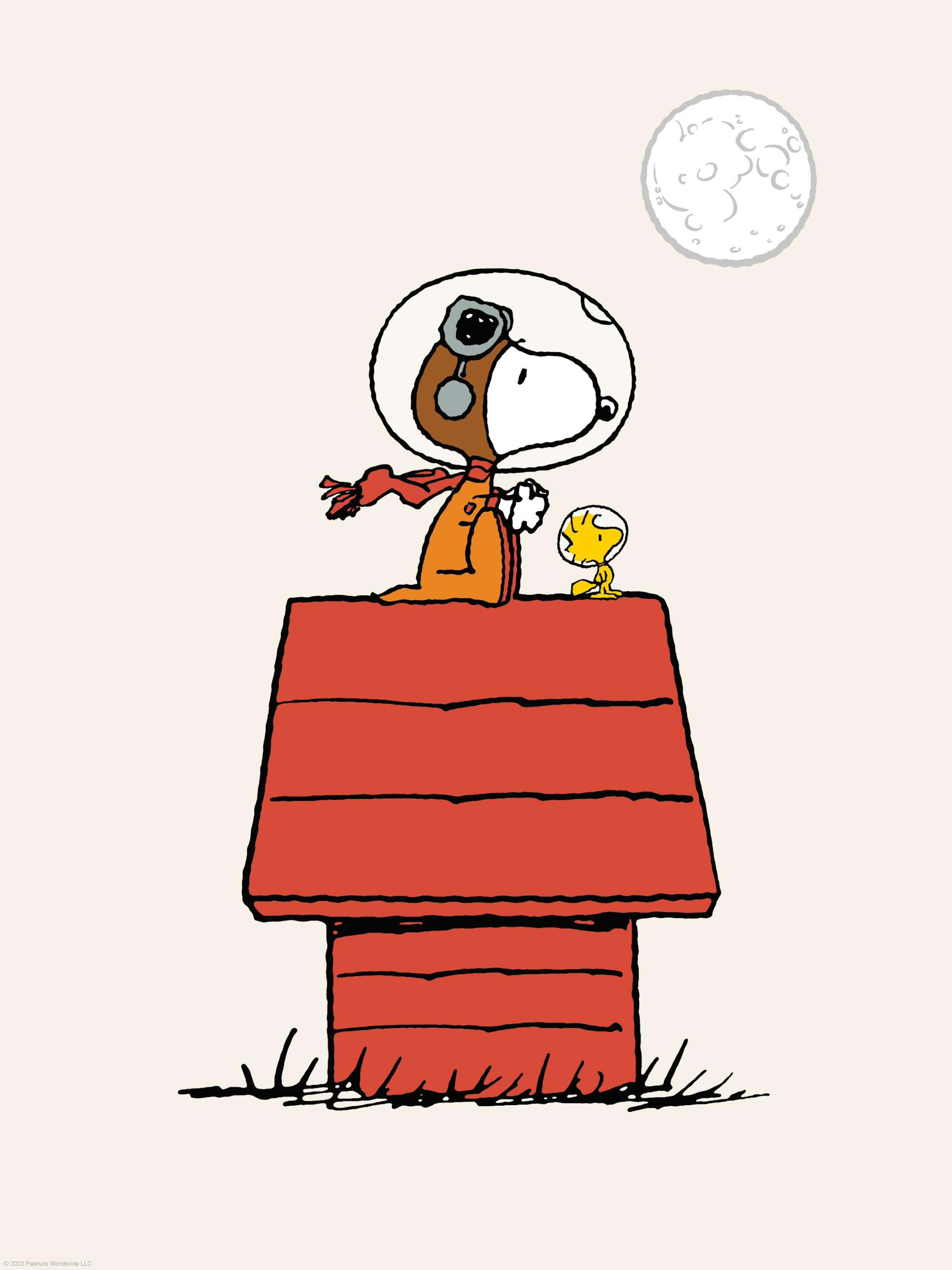 Snoopy Playing Astronaut Print
