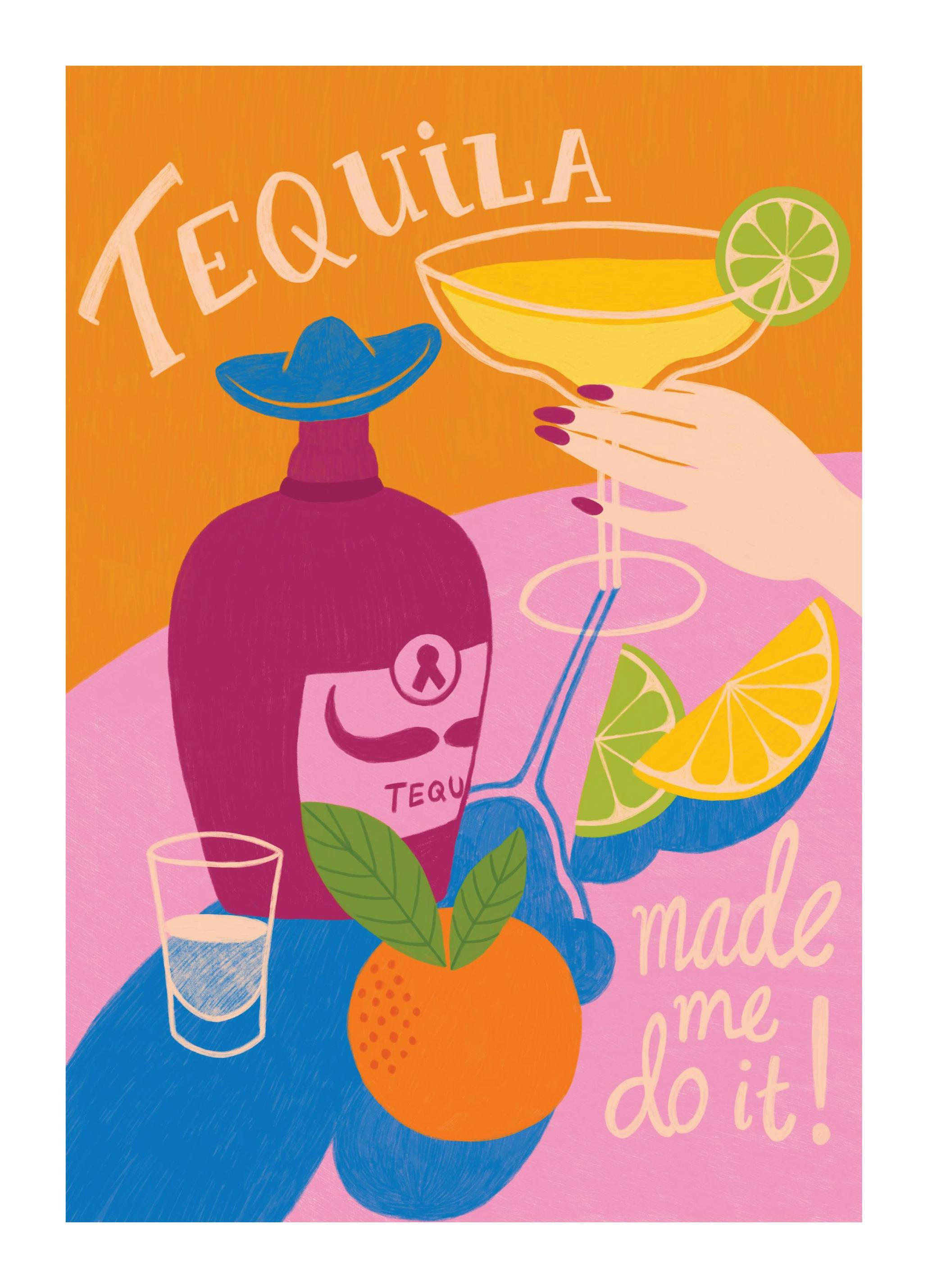 Tequila Made Me Do It Print (30x40 cm)- Wine & Cocktails posters