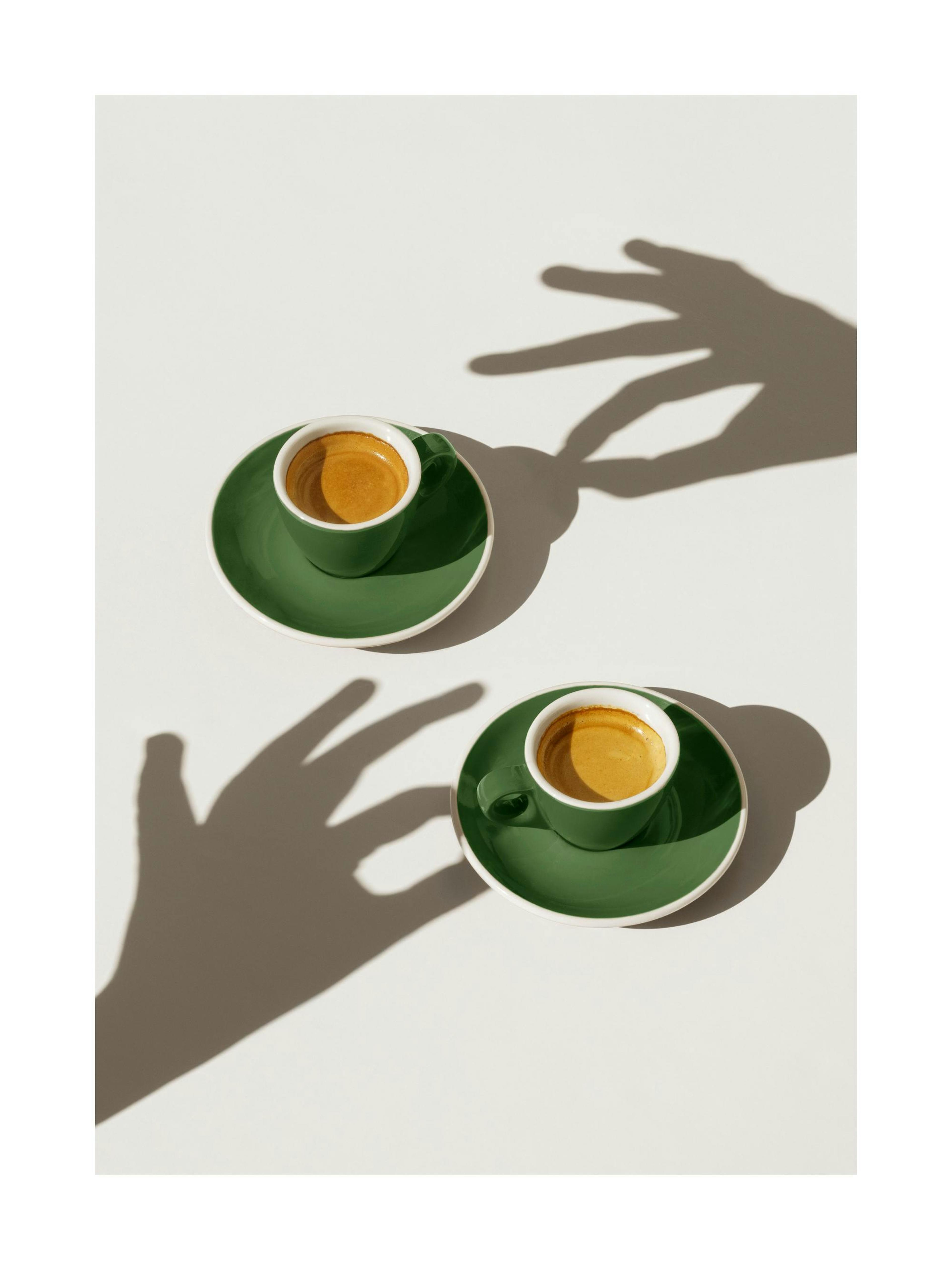Green Coffee Cups Poster
