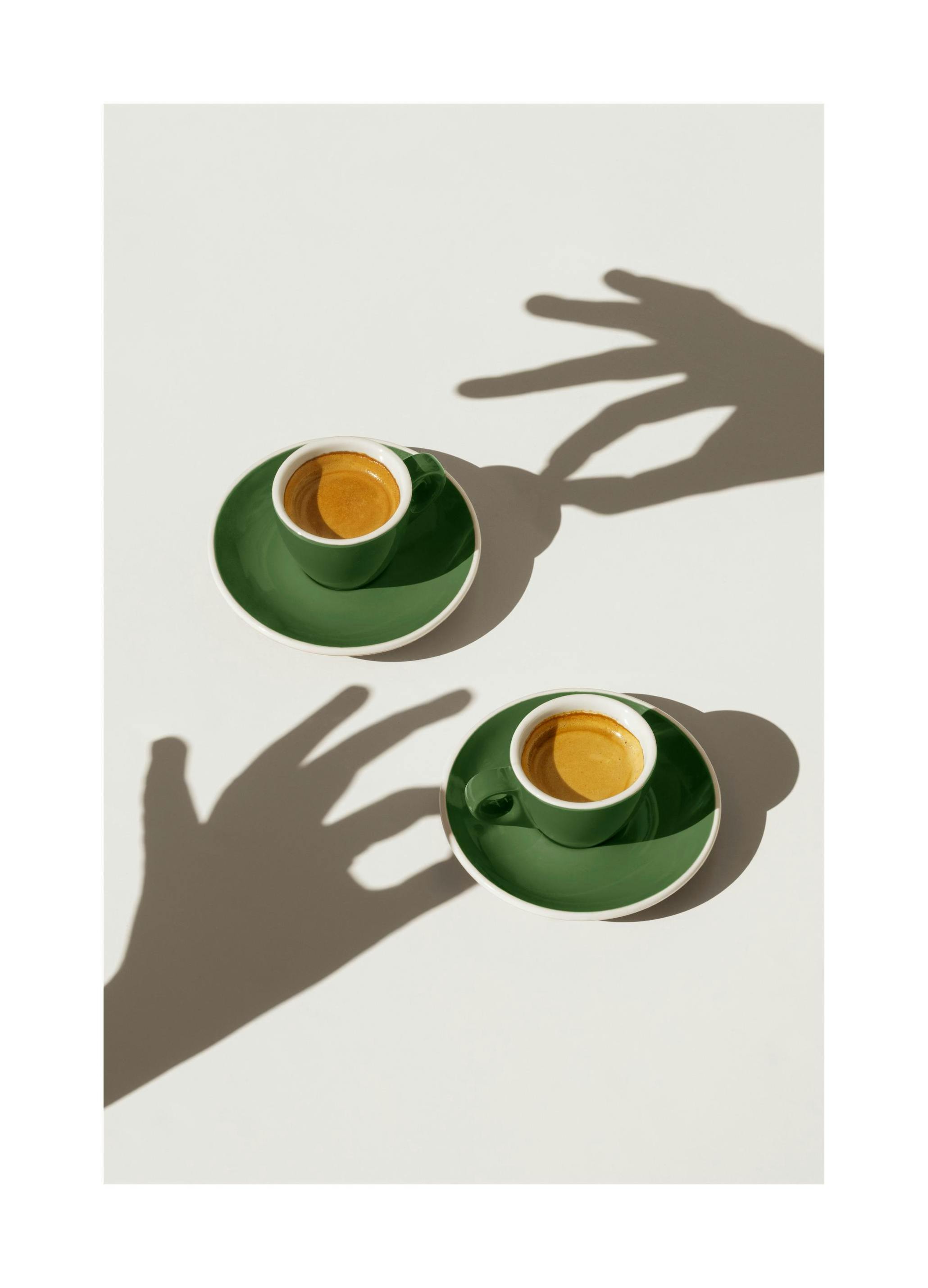 Green Coffee Cups Poster (30x40 cm)- Posters de chá & Café