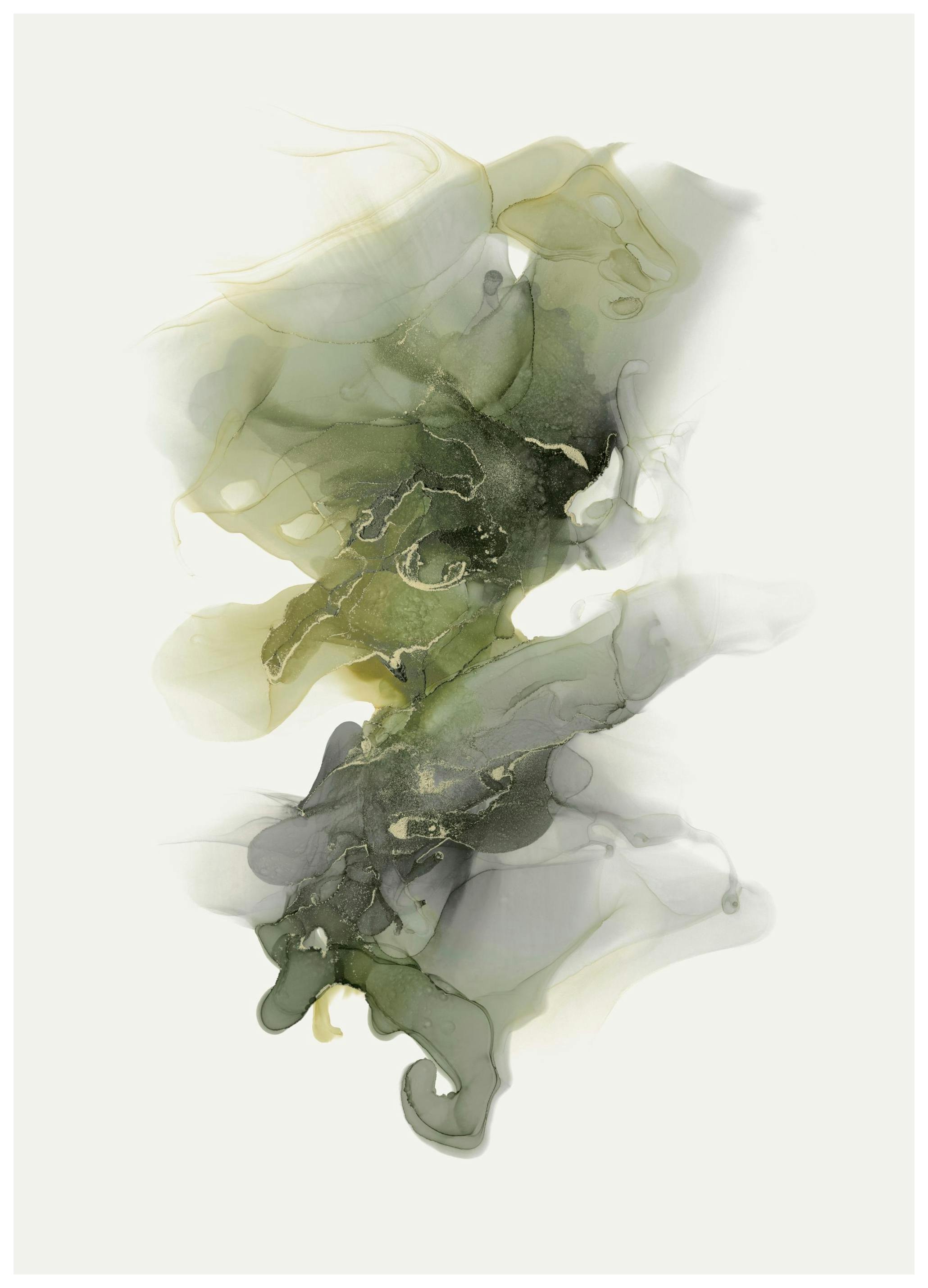 Moss Green Abstract Plakat (50x70 cm) - Plakater > Kunstplakater > Malerier