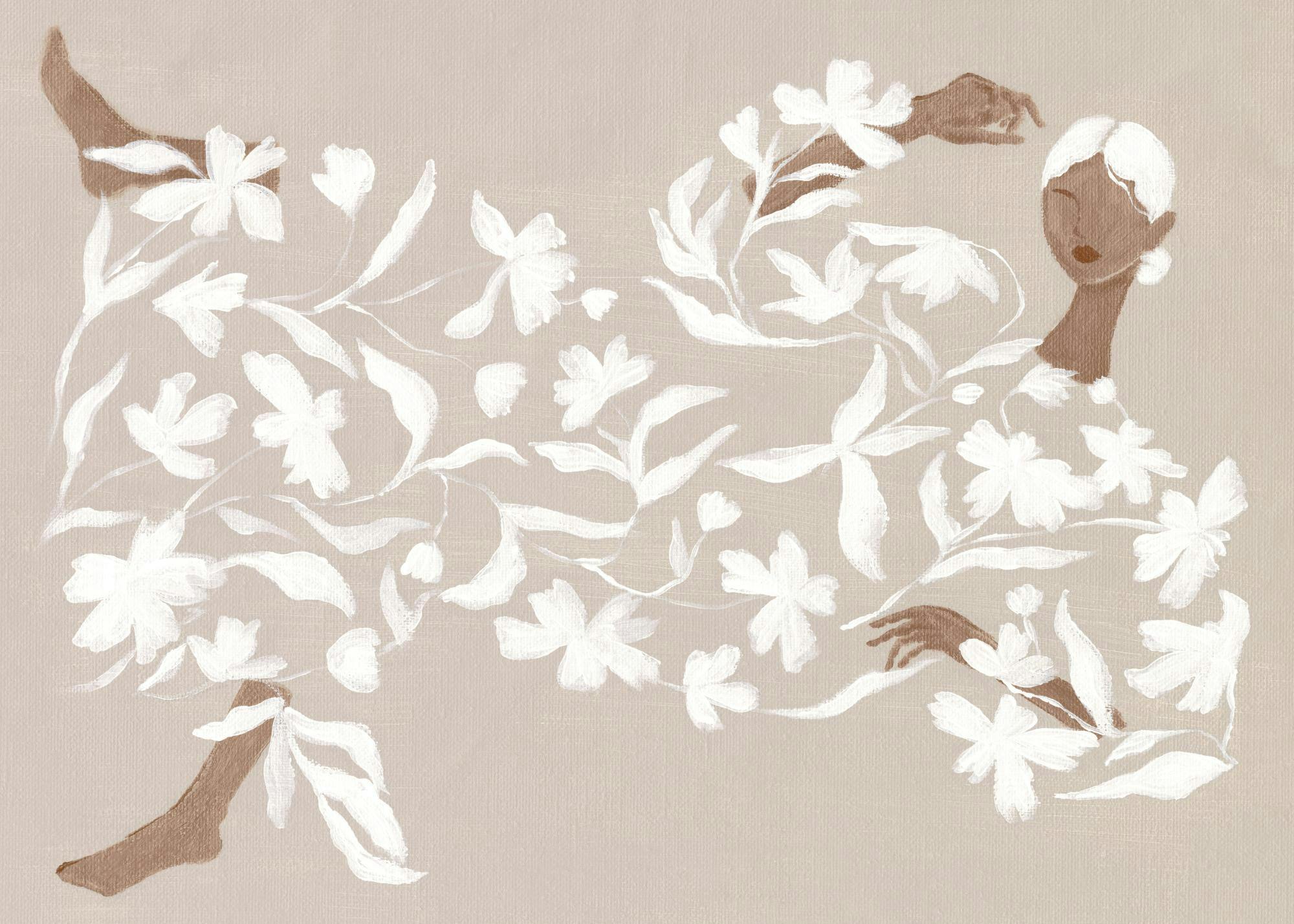 Lady in White Floral Dress Poster 0