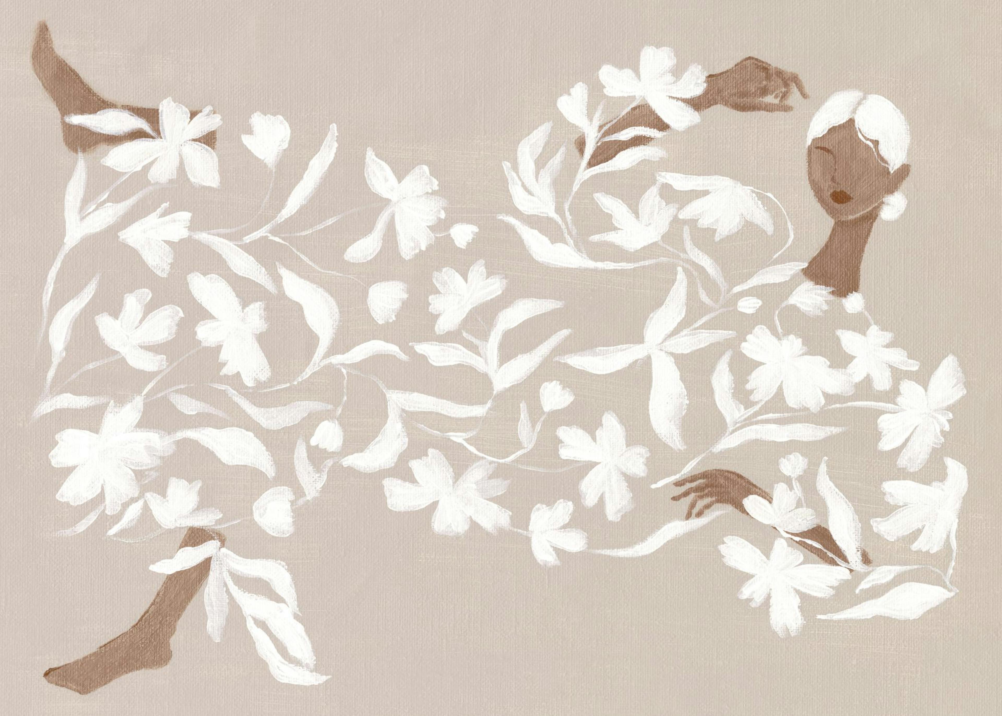 Lady in White Floral Dress Poster 0