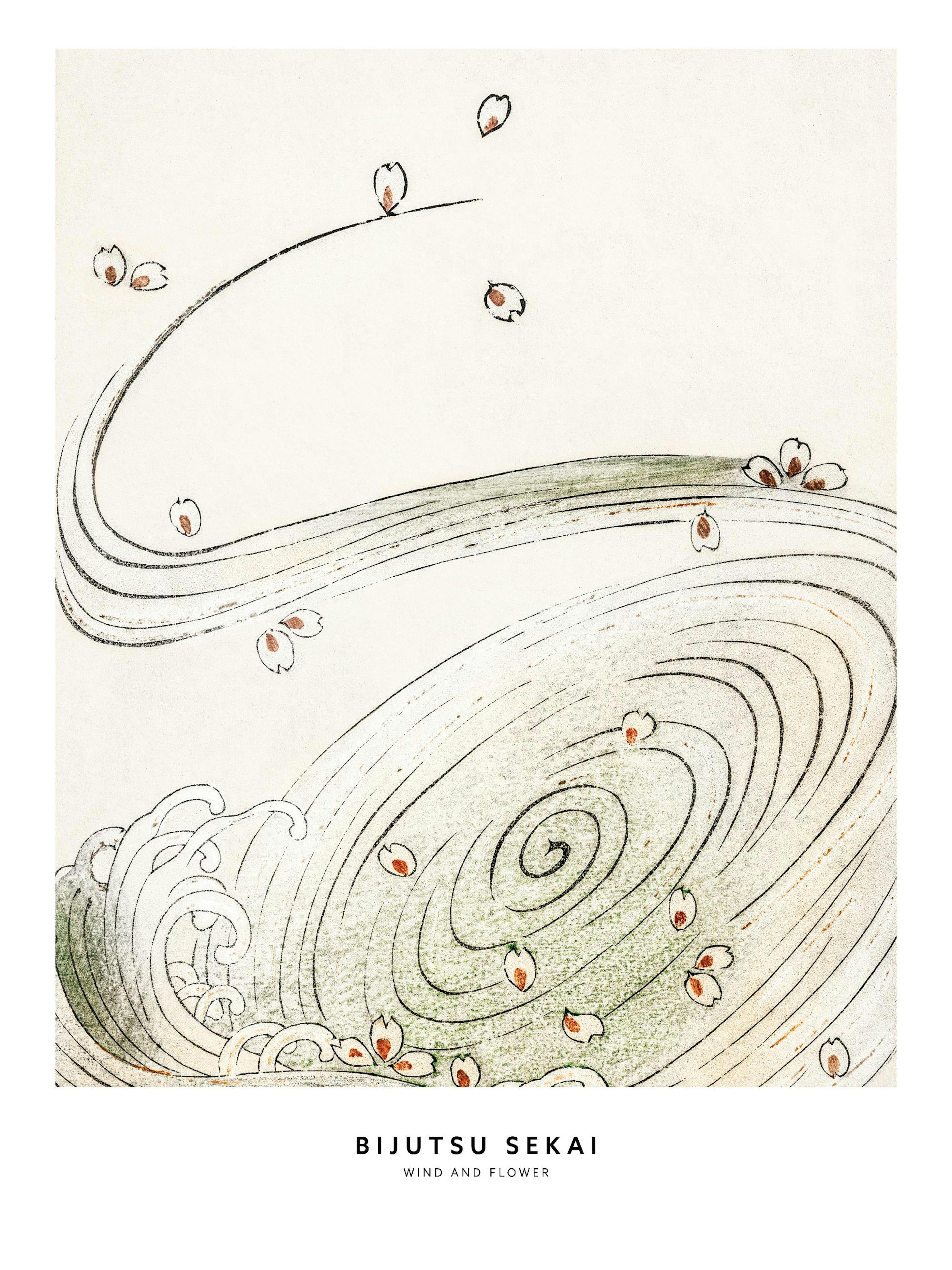Watanabe Seitei - Wind and Flower Print