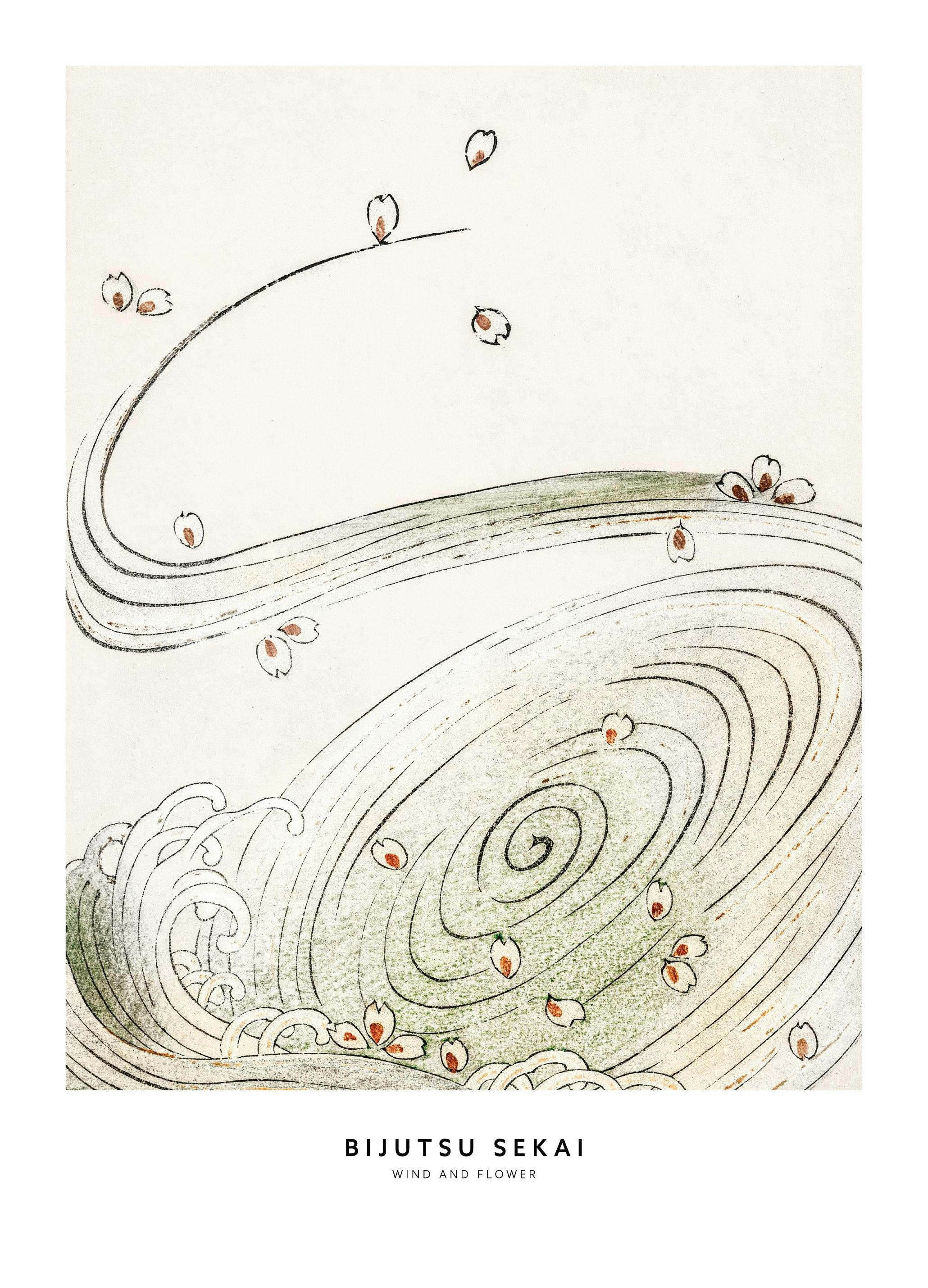 Watanabe Seitei - Wind and Flower Poster (30x40 cm) - Bijutsu Sekai