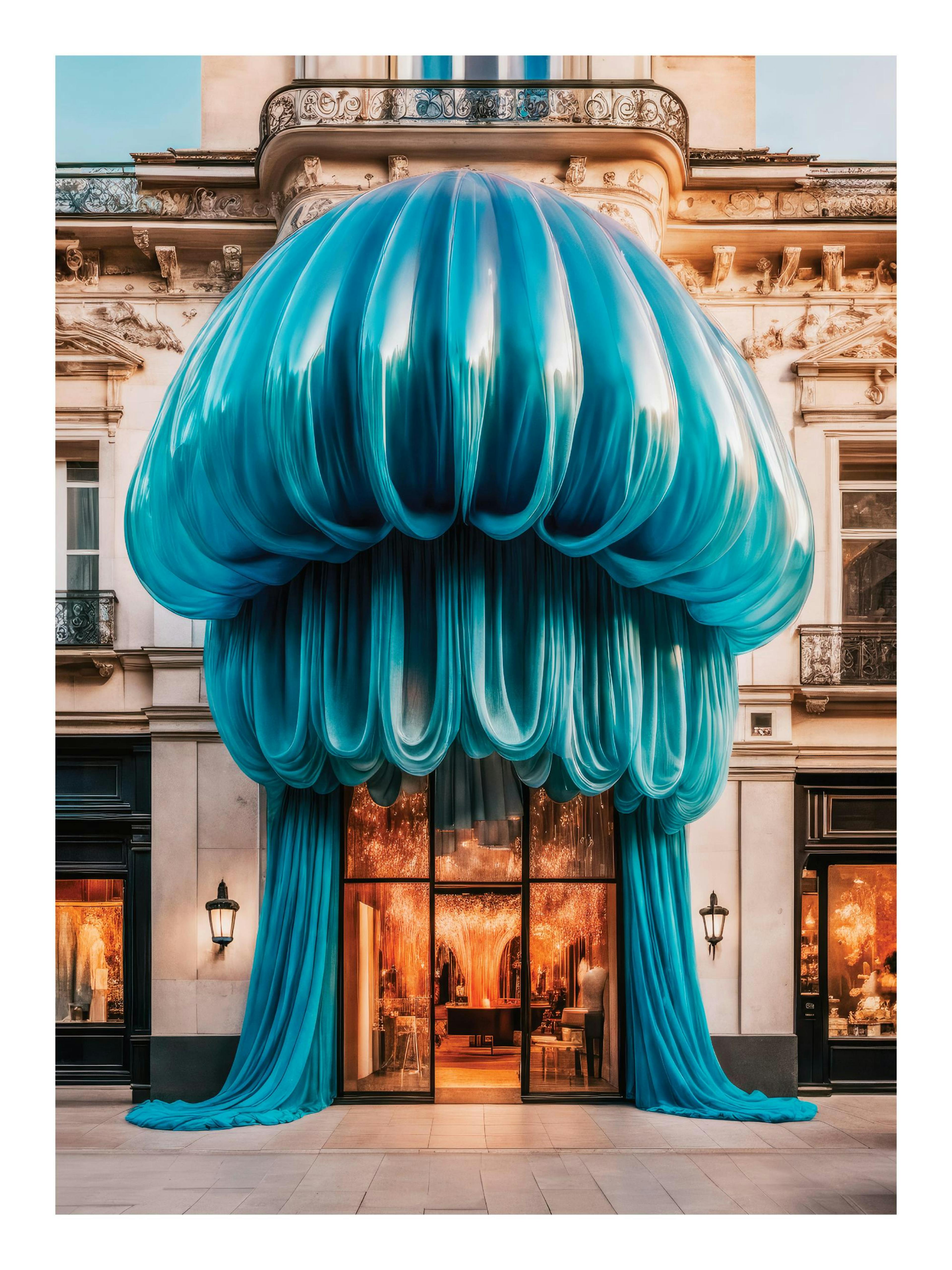 Azure Drapery Print