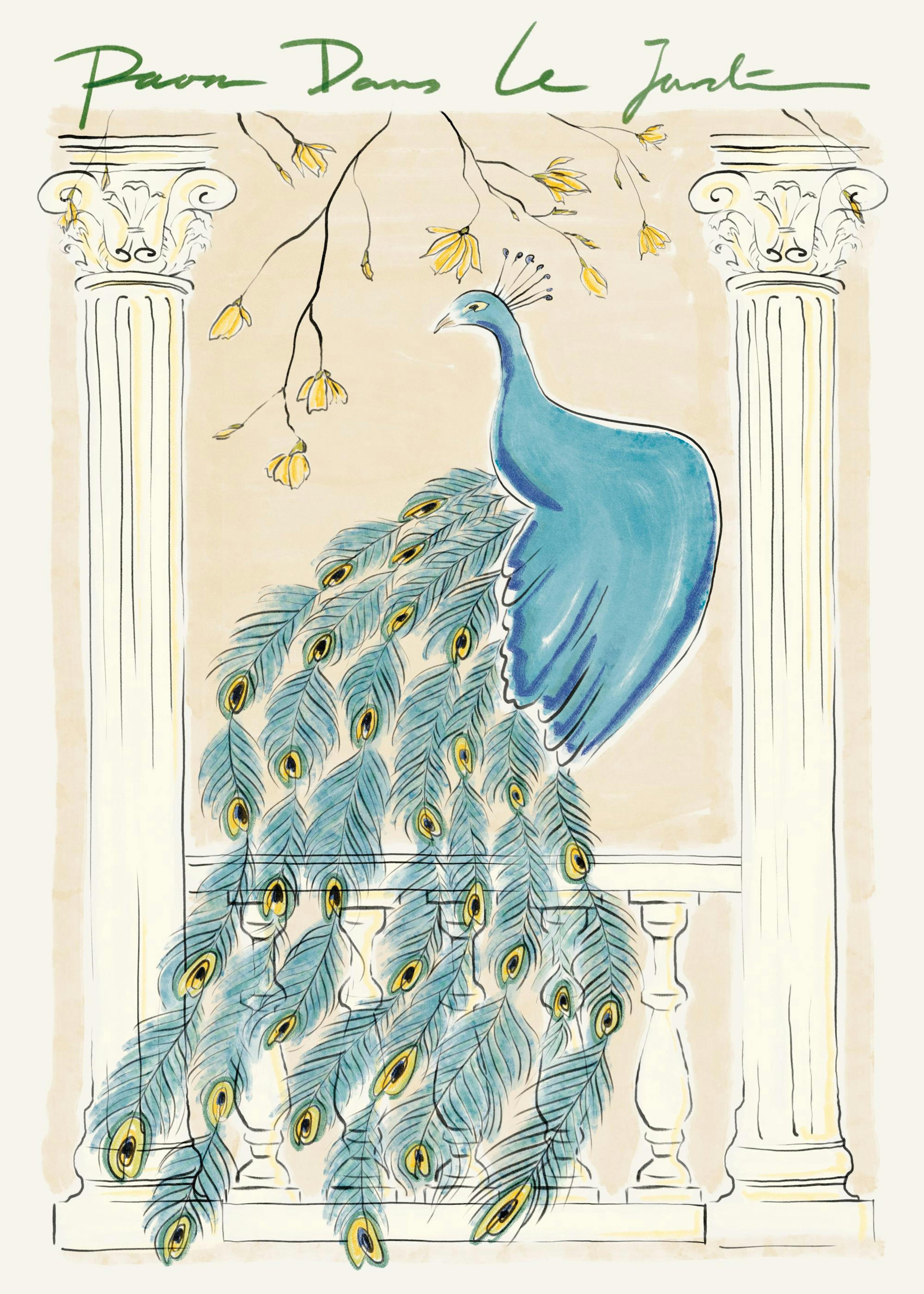 Peacock in the Garden Poster 0