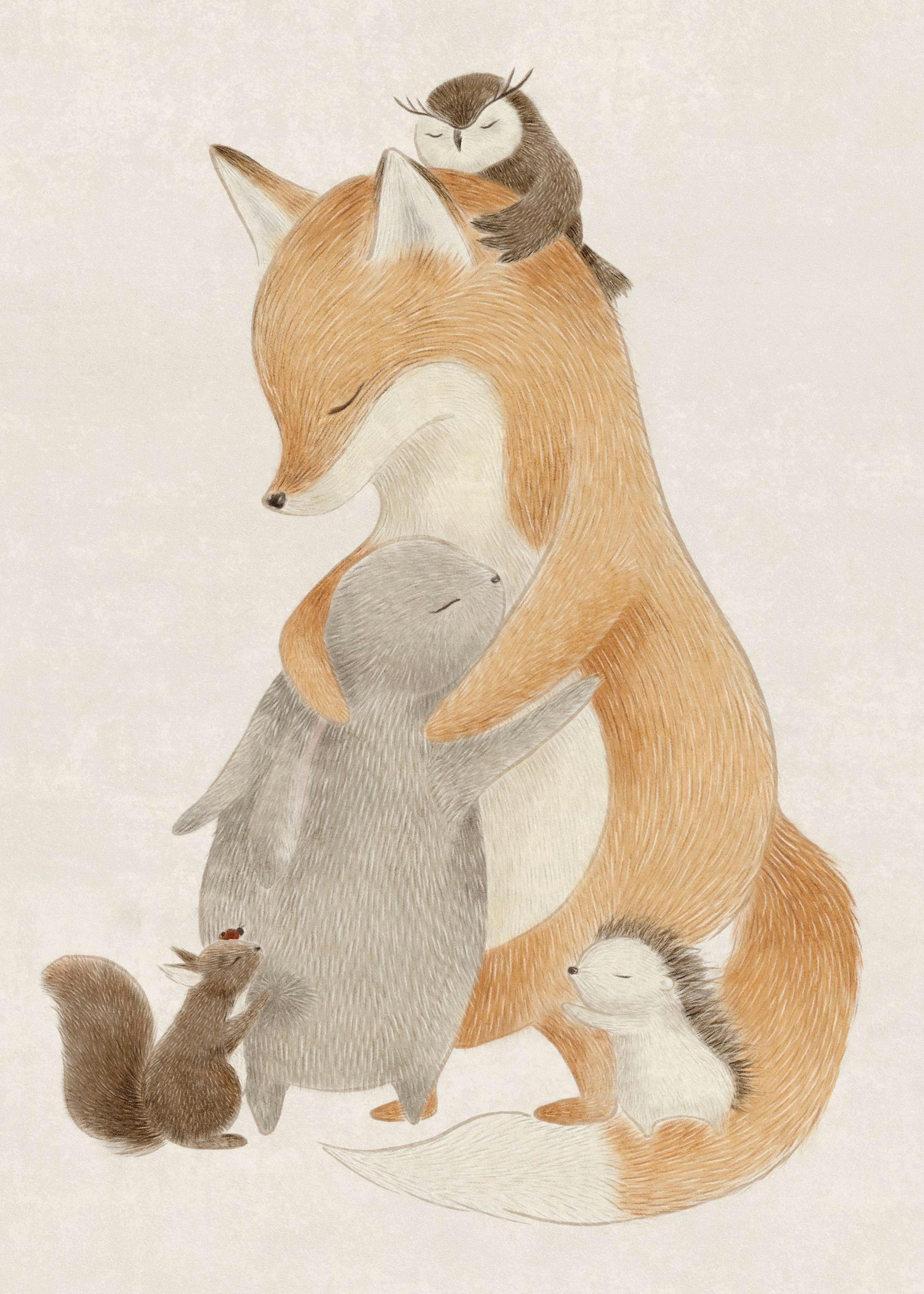 Furry Friends Hug Poster 0
