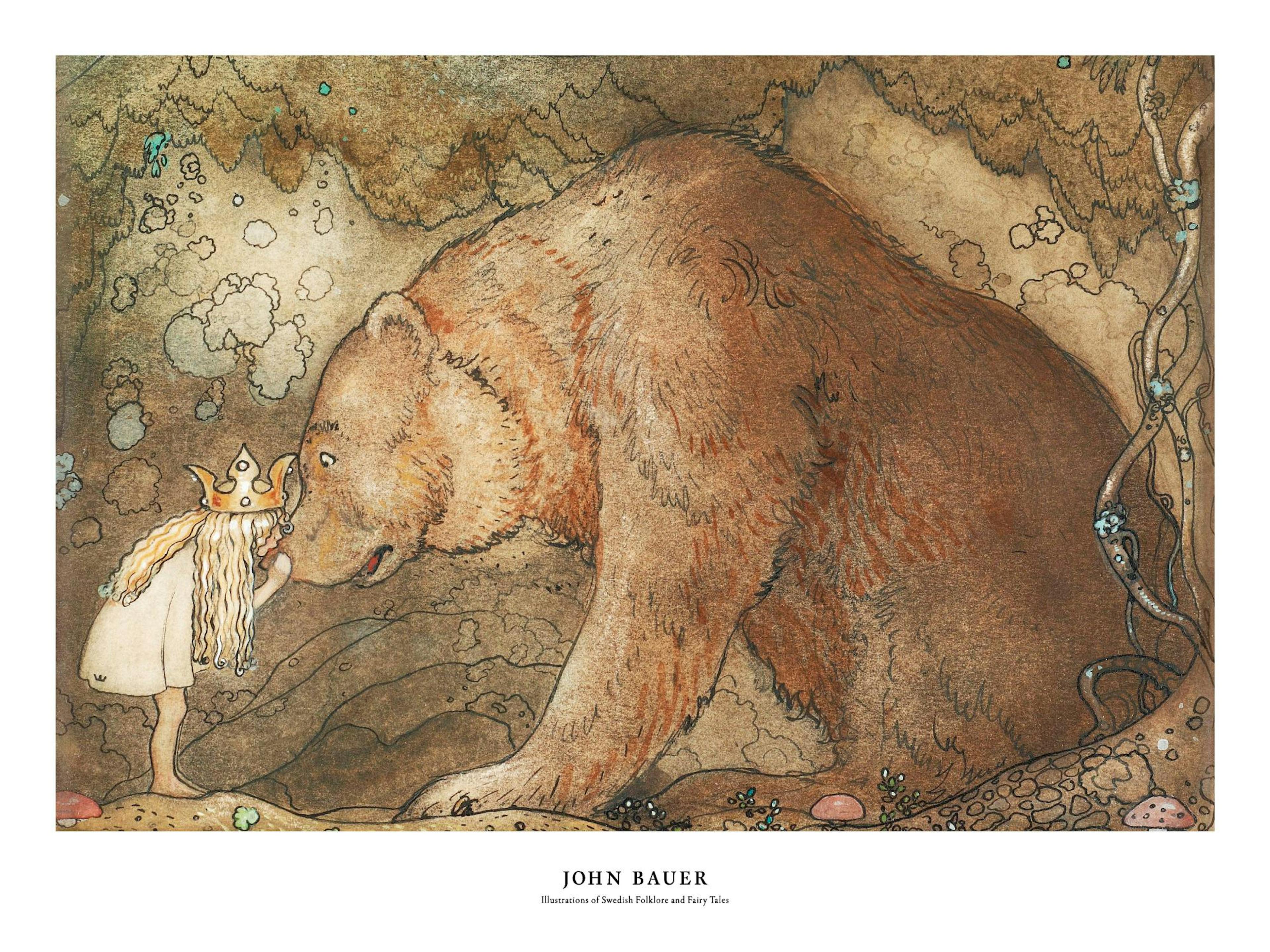 John Bauer - Poor Little Bear Poster