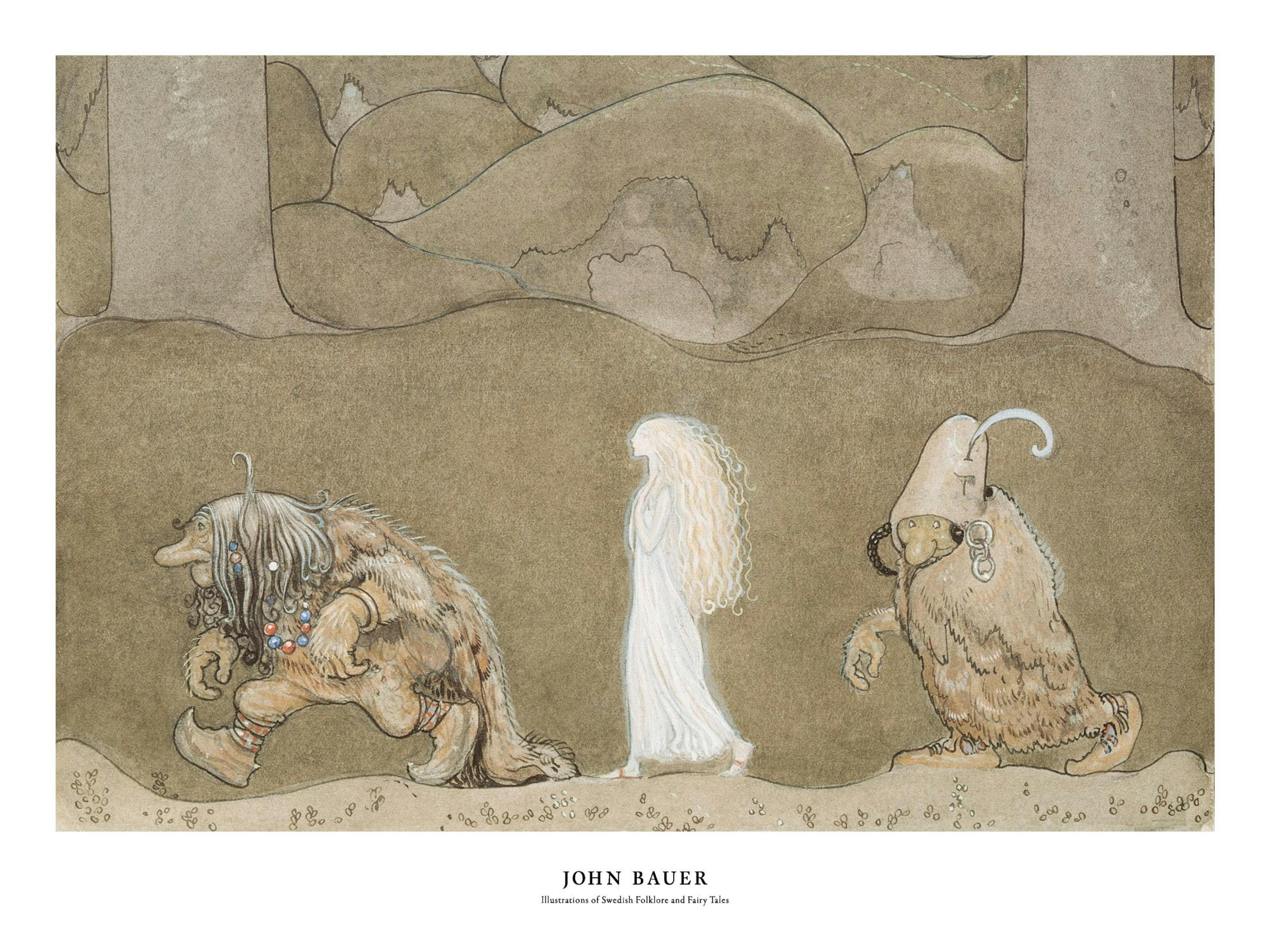 John Bauer - The Princess and the Trolls Poster
