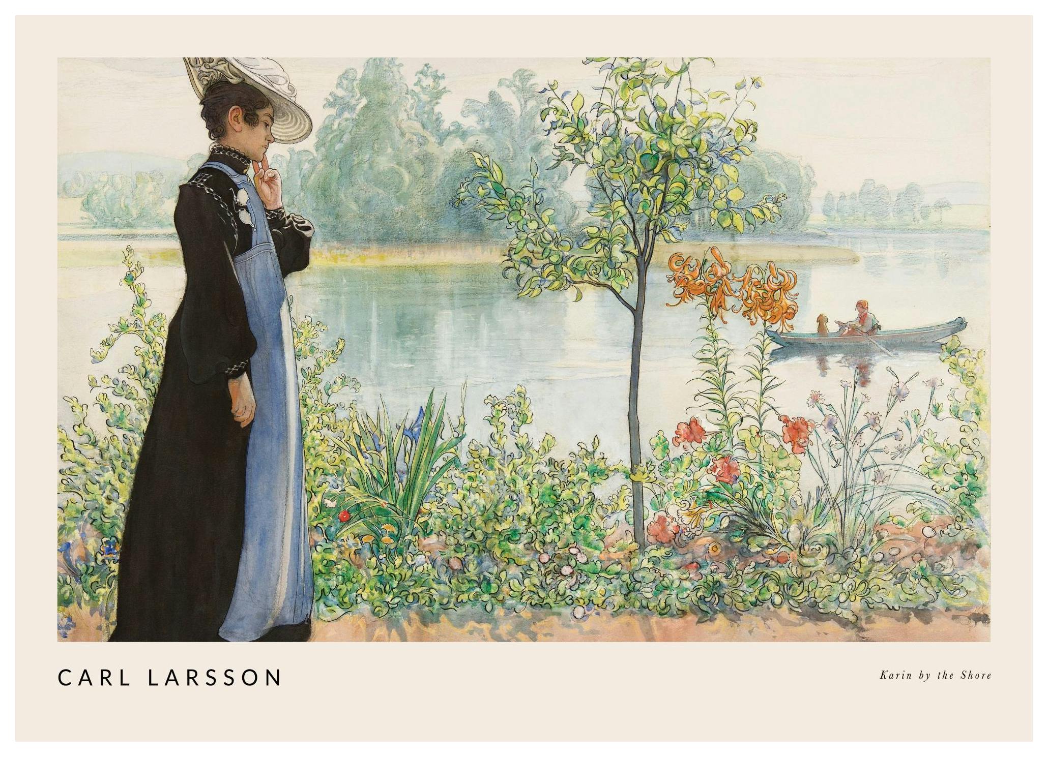 Carl Larsson - Karin by the Shore Plakat (30x40 cm)- Obrazy sławnych malarzy