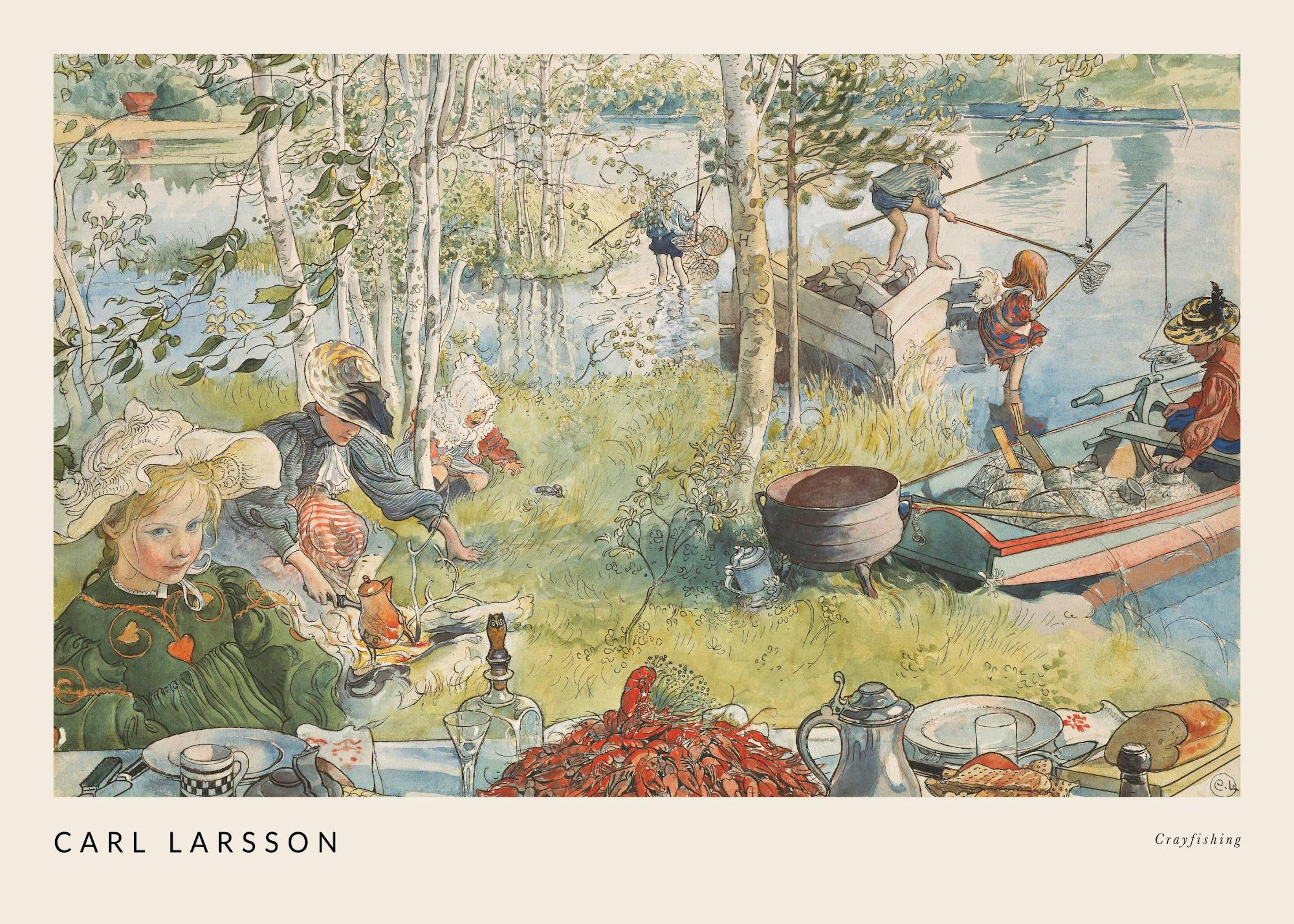 Carl Larsson - Crayfishing Poster 0