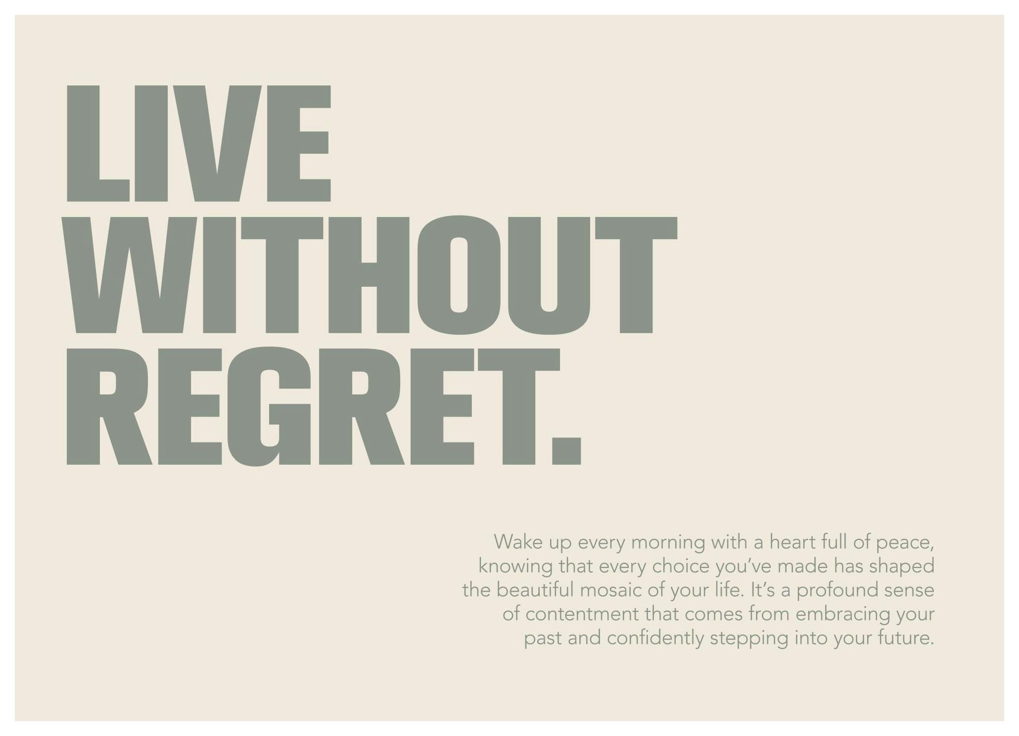 Live Without Regret Plakat (21x30 cm)- Obrazy z cytatami