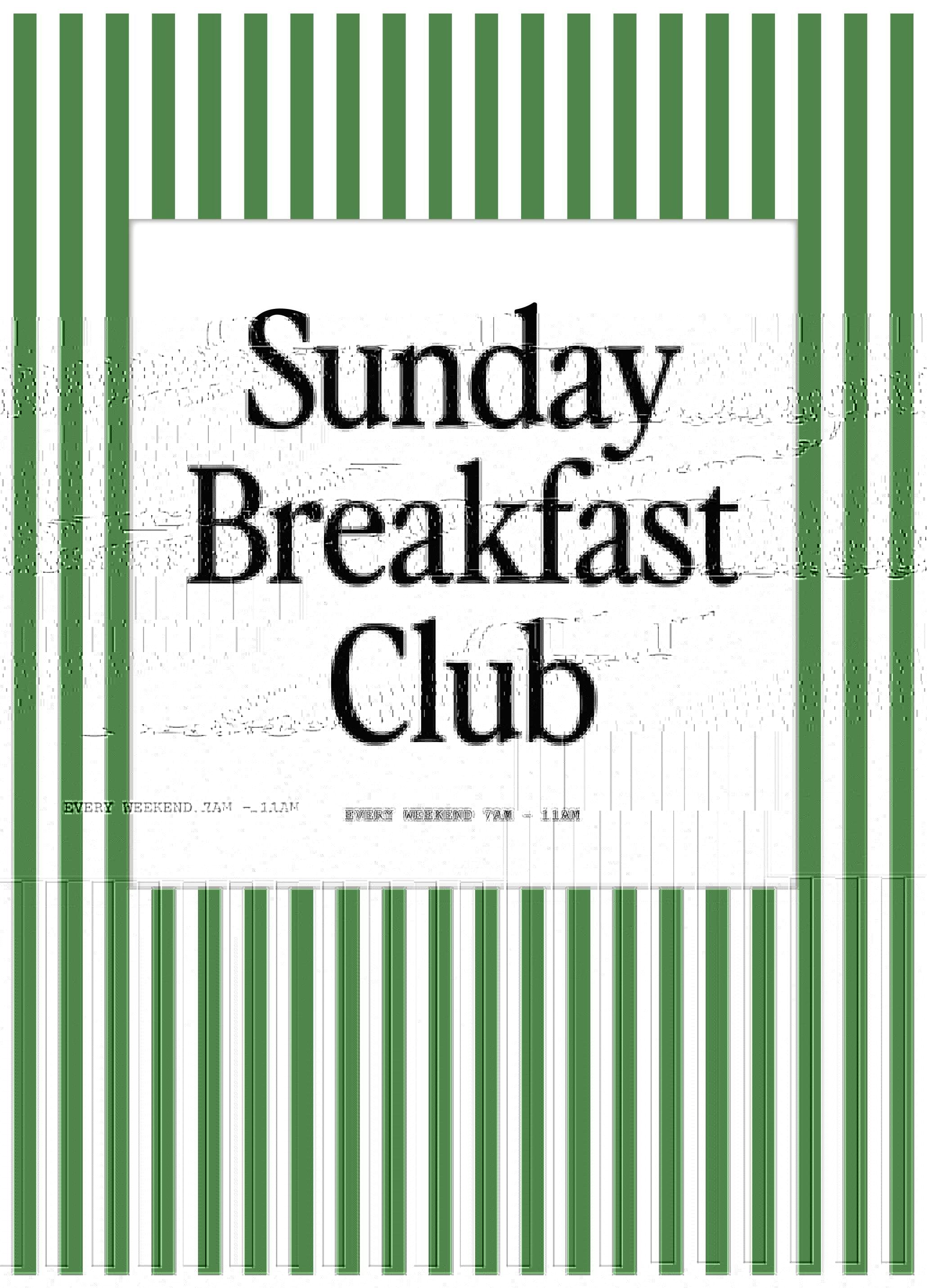 Sunday Breakfast Club Plakat (21x30 cm)- Plakaty typograficzne