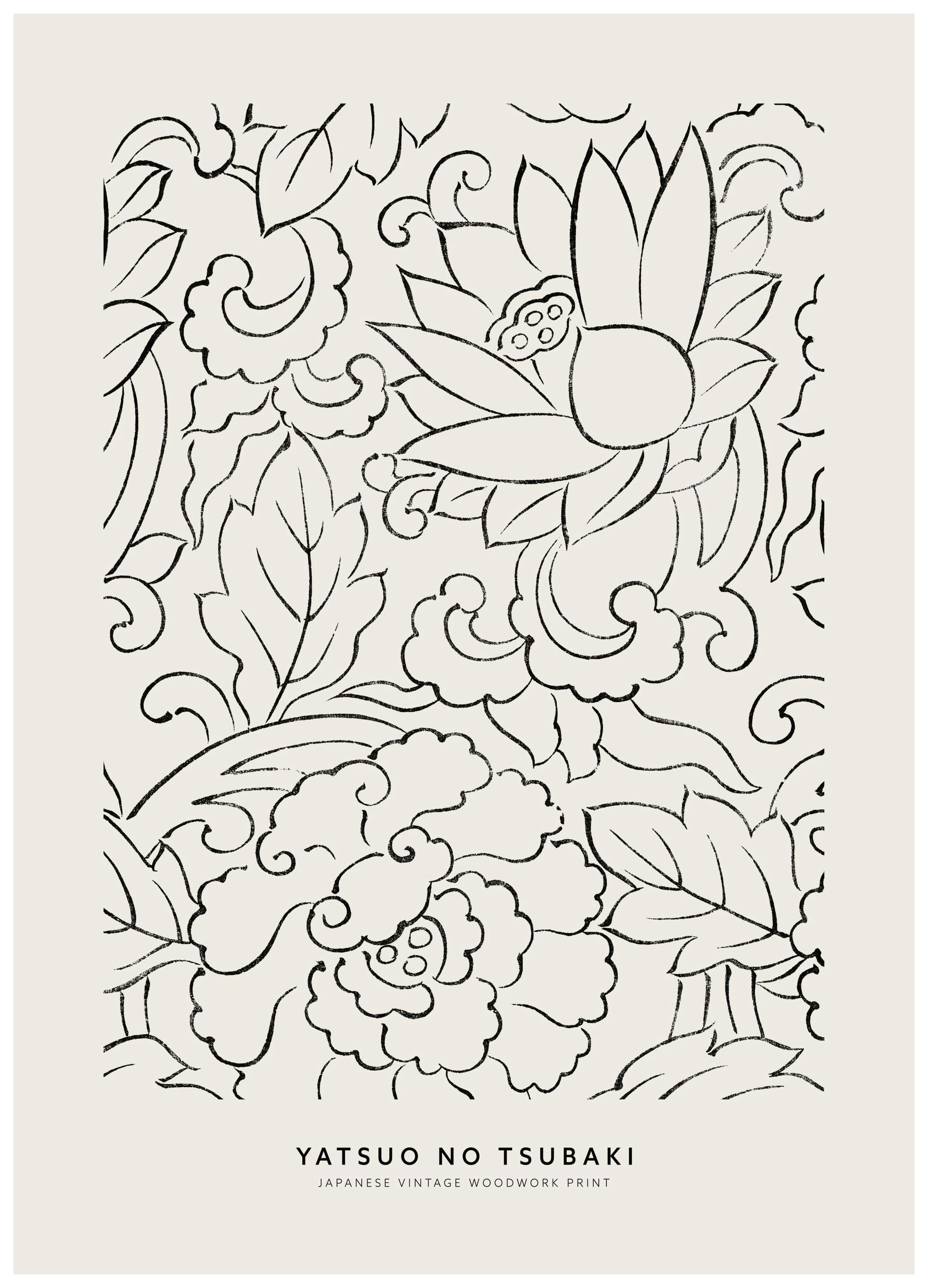 Taguchi Tomoki - Yatsuo No Tsubaki No1 Plakat (30x40 cm)- Obrazy sławnych malarzy
