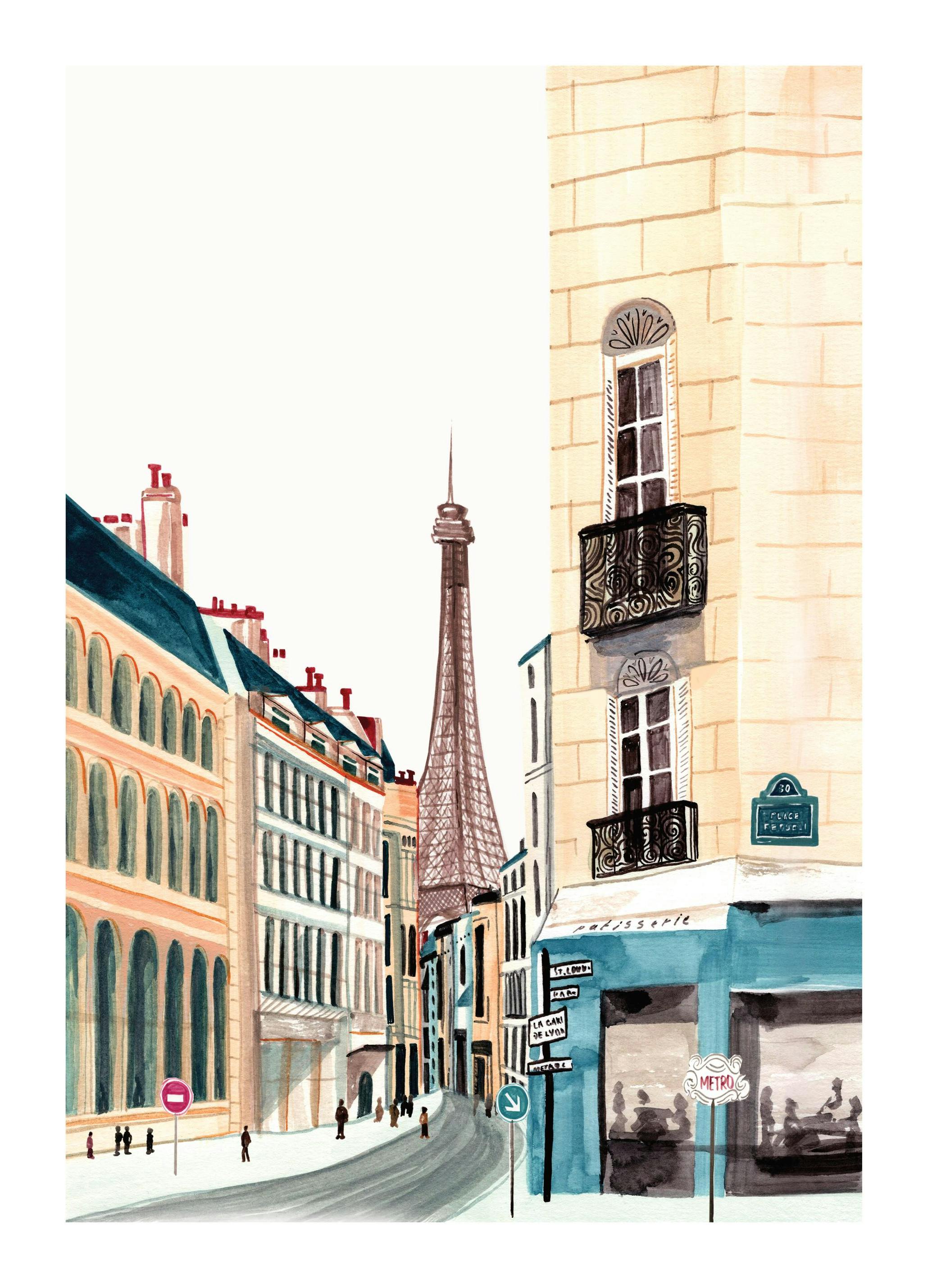 Laura Page - Paris Street Corner (30x40 cm)