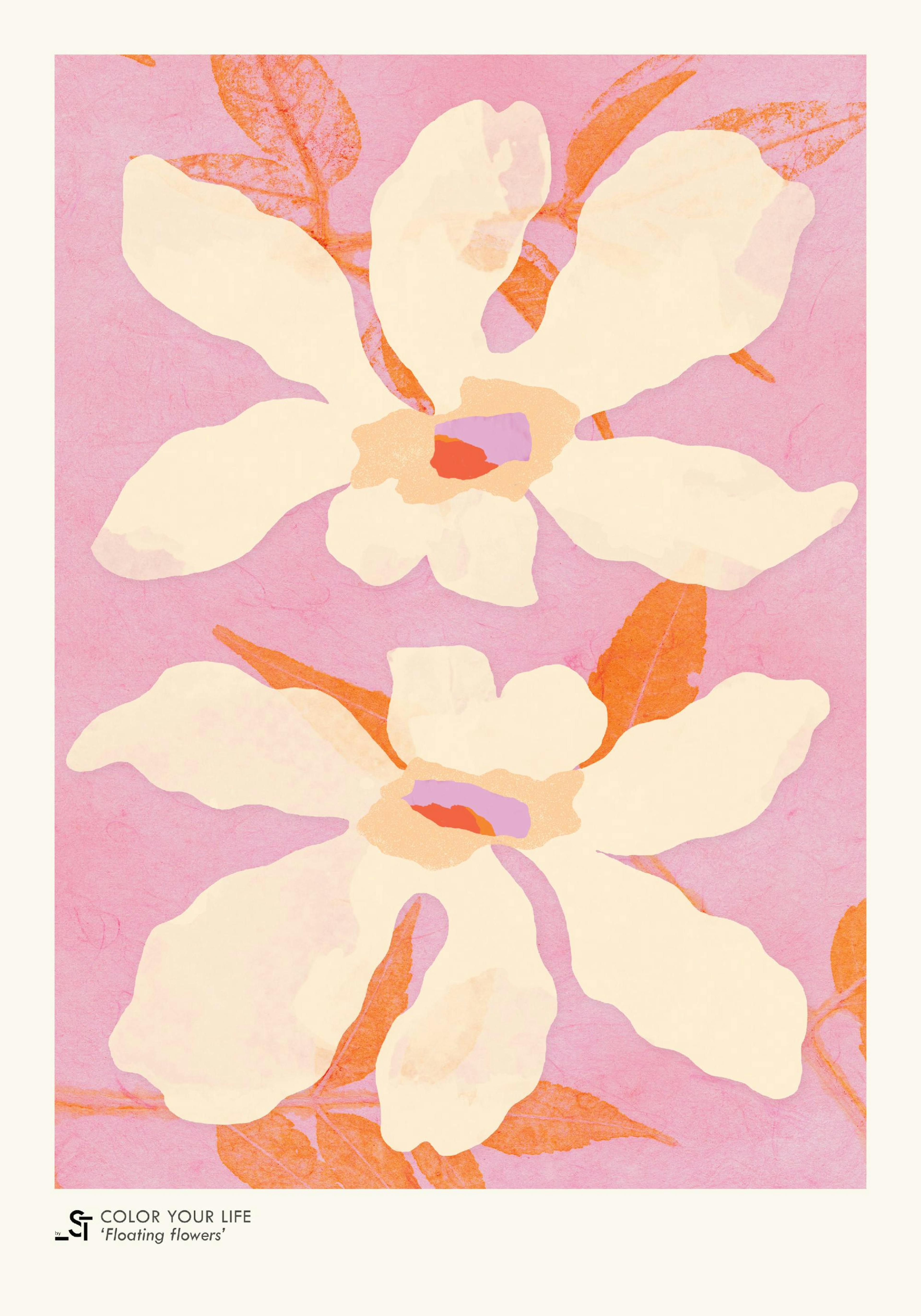 Sylvia Takken - Floating Flowers Print