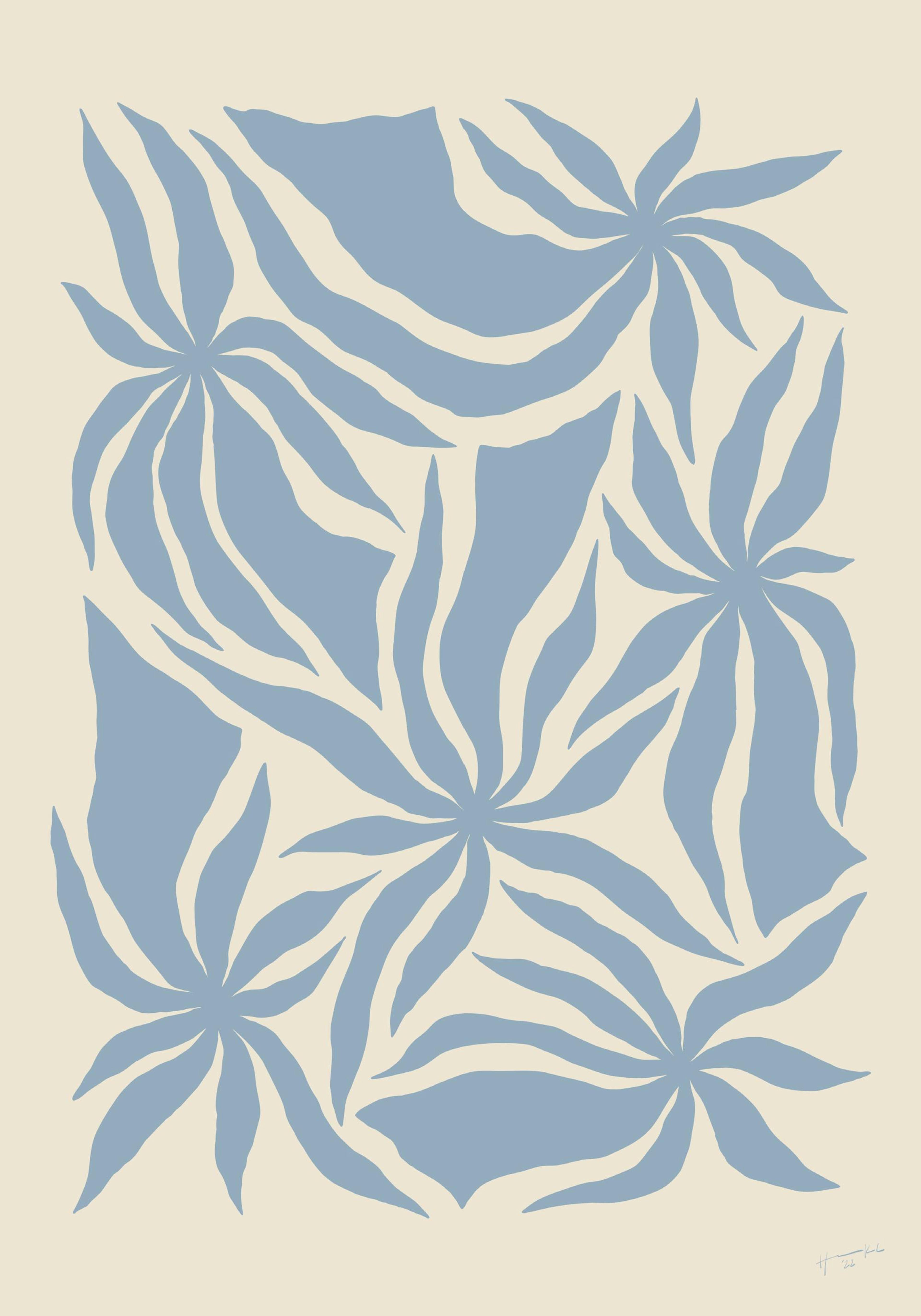 Hanna KL - Denim Palm Trees Print