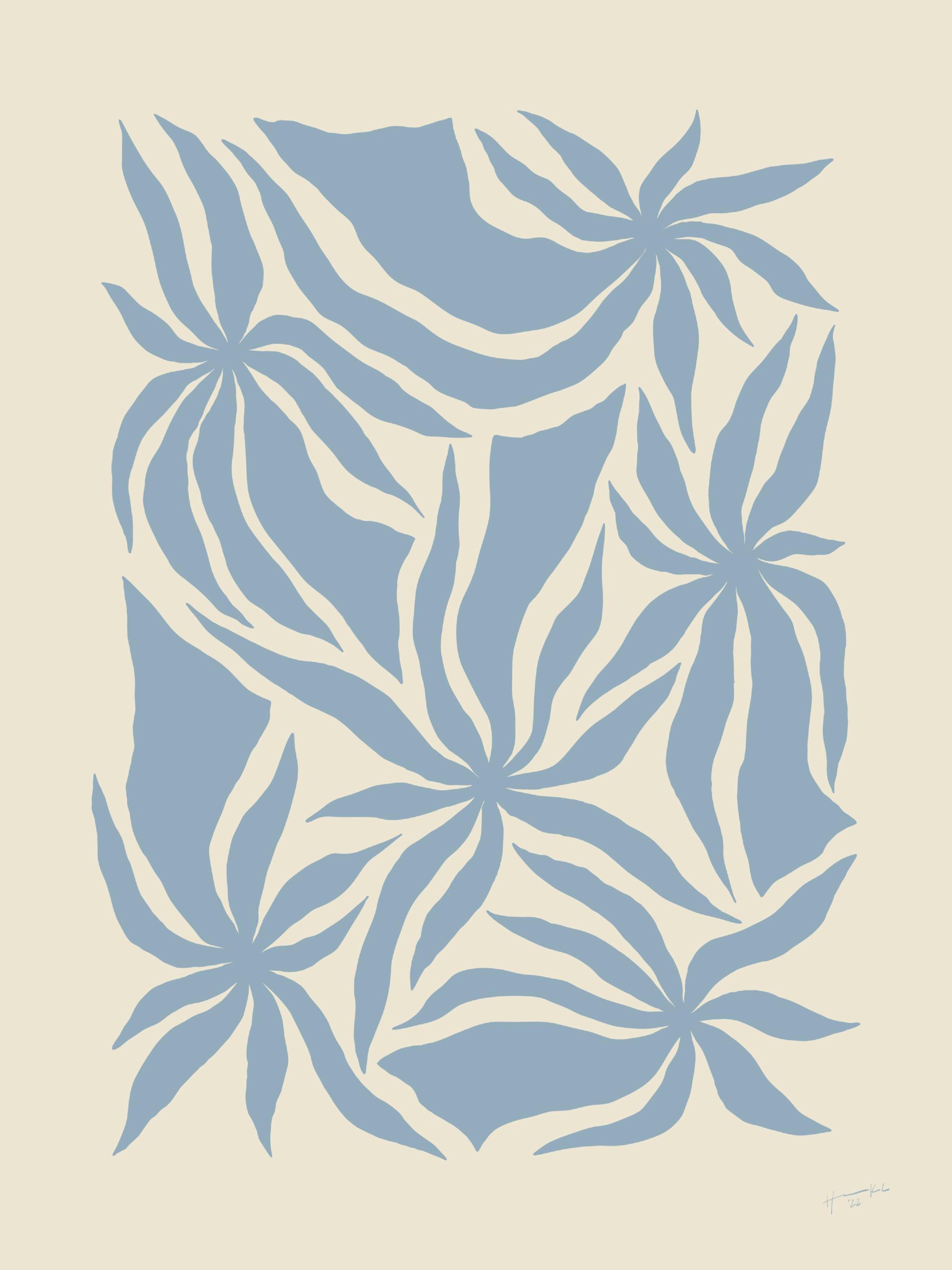 Hanna KL - Denim Palm Trees Poster 0