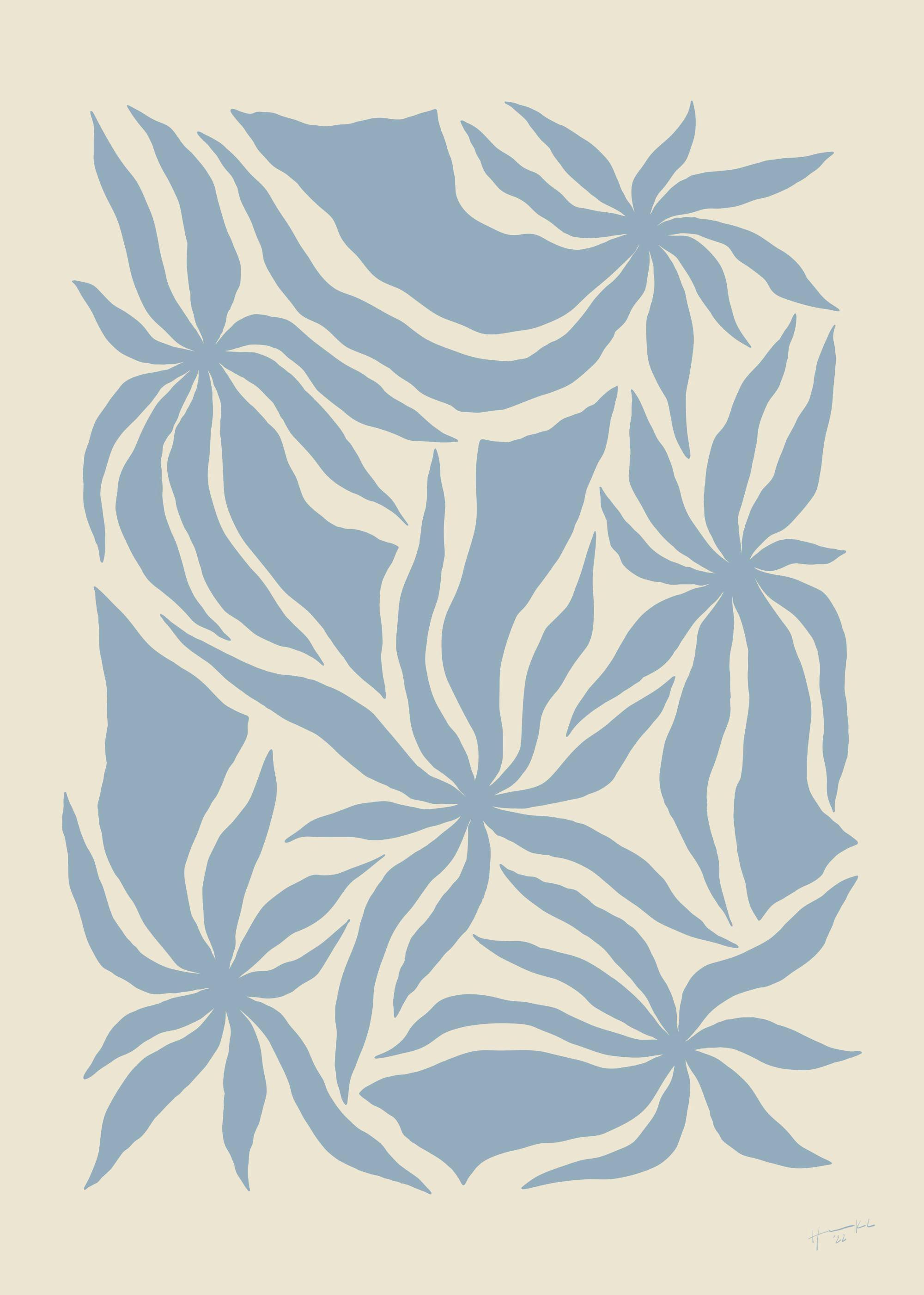 Hanna KL - Denim Palm Trees Affiche 0