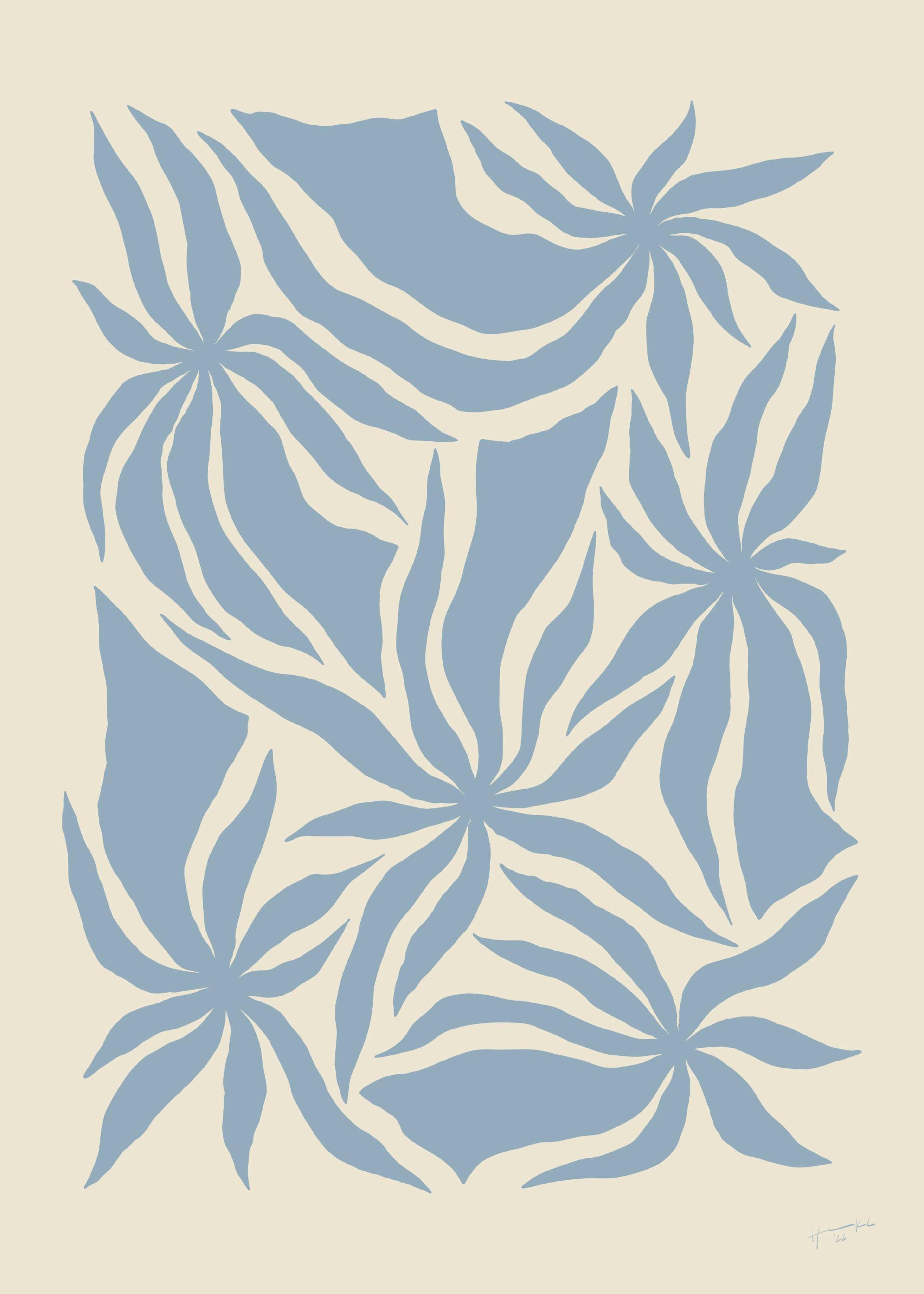 Hanna KL - Denim Palm Trees Poster 0