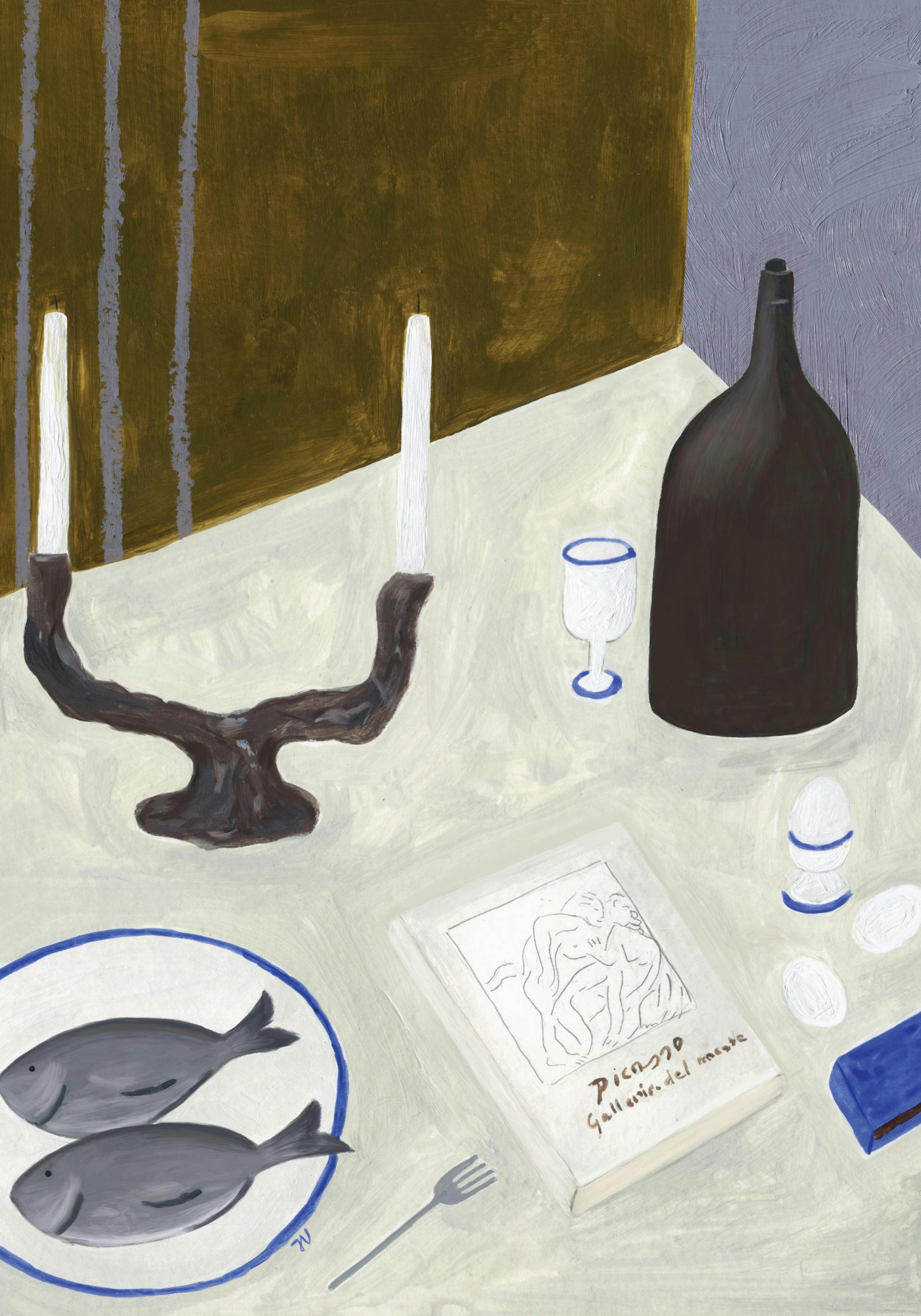 Isabelle Vandeplassche - Still Life with Fish  Print