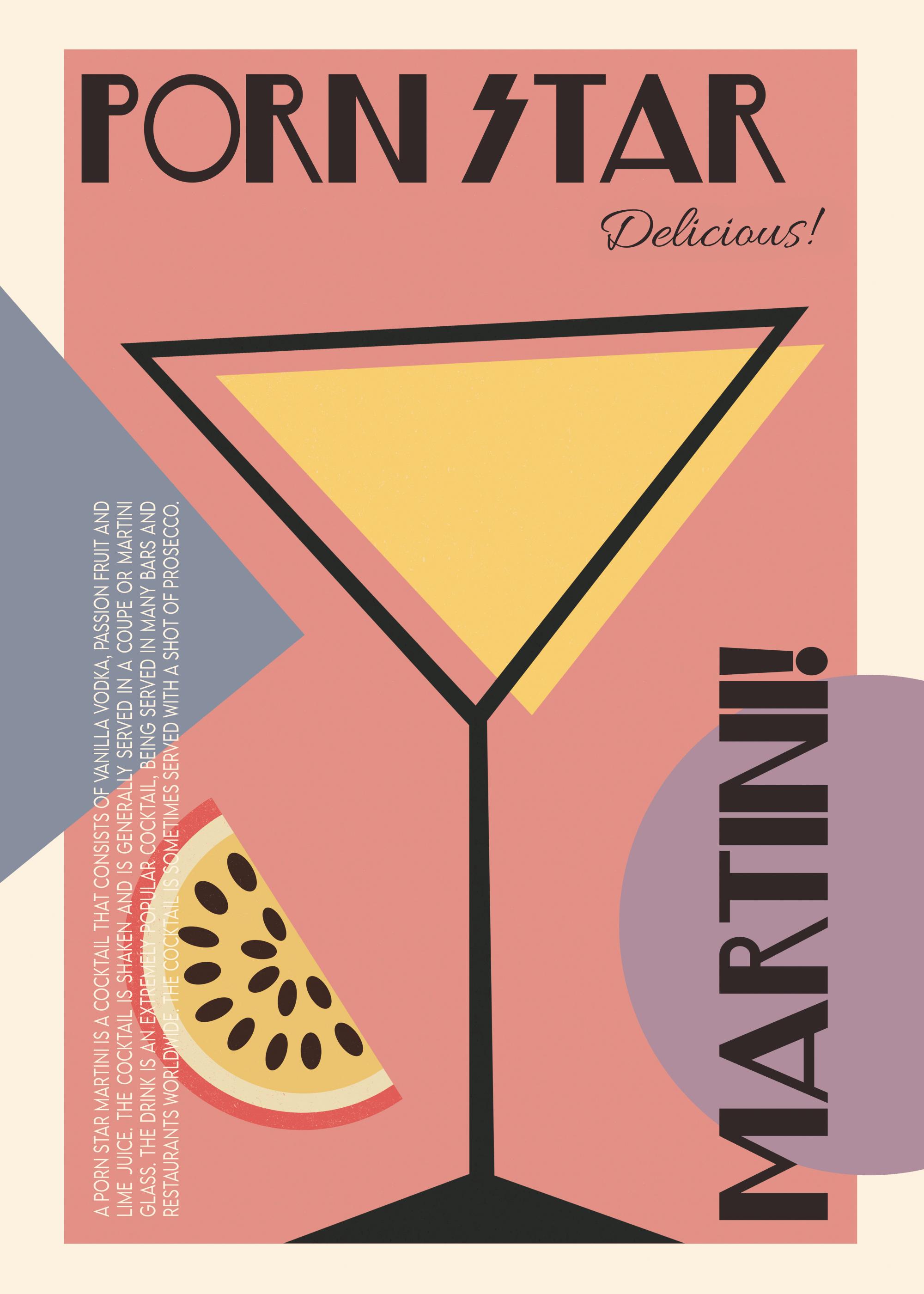 Retro Porn Star Martini Poster – Keukenprint | Desenio