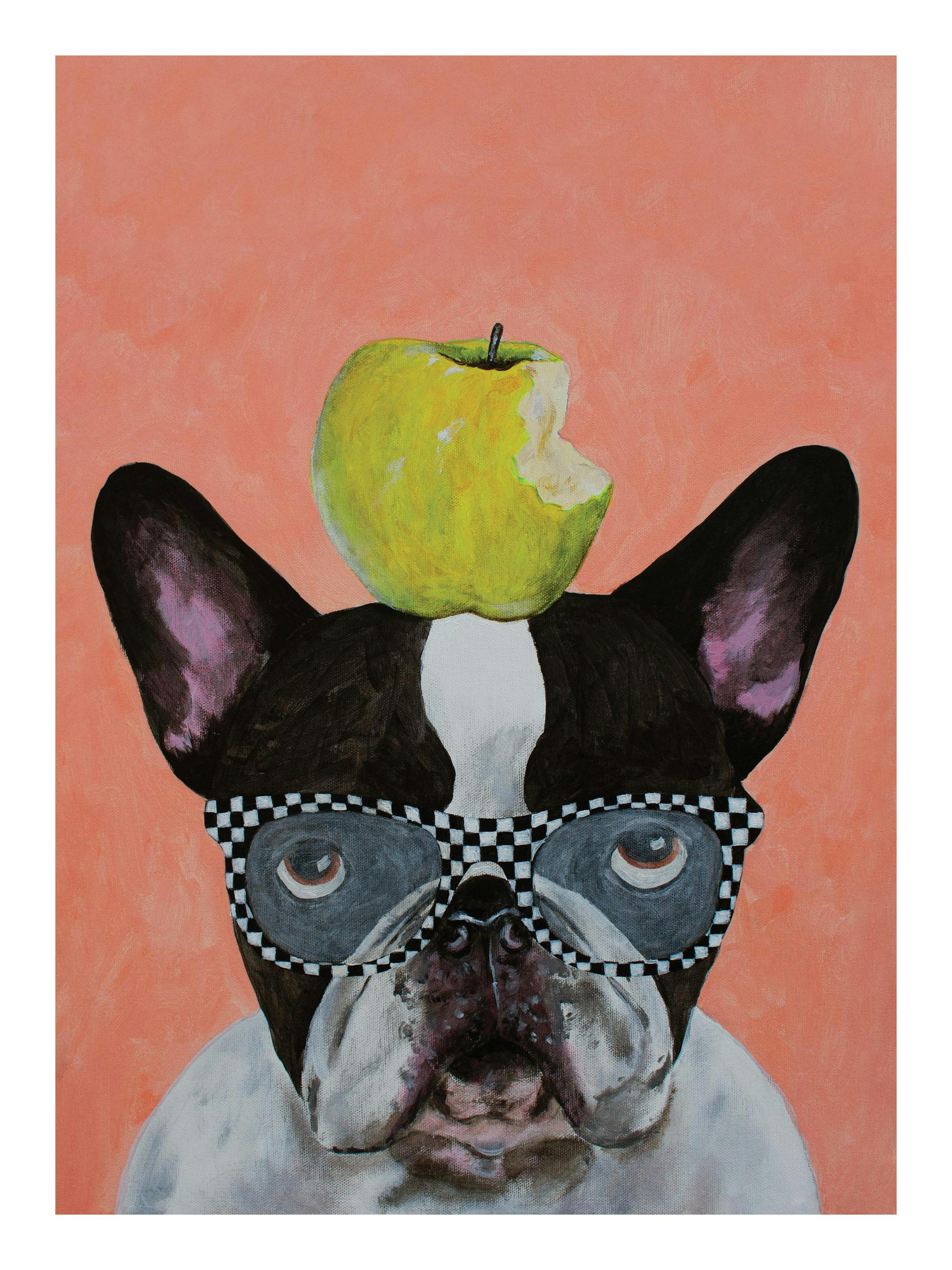 Coco De Paris - French Bulldog with Apple Poster