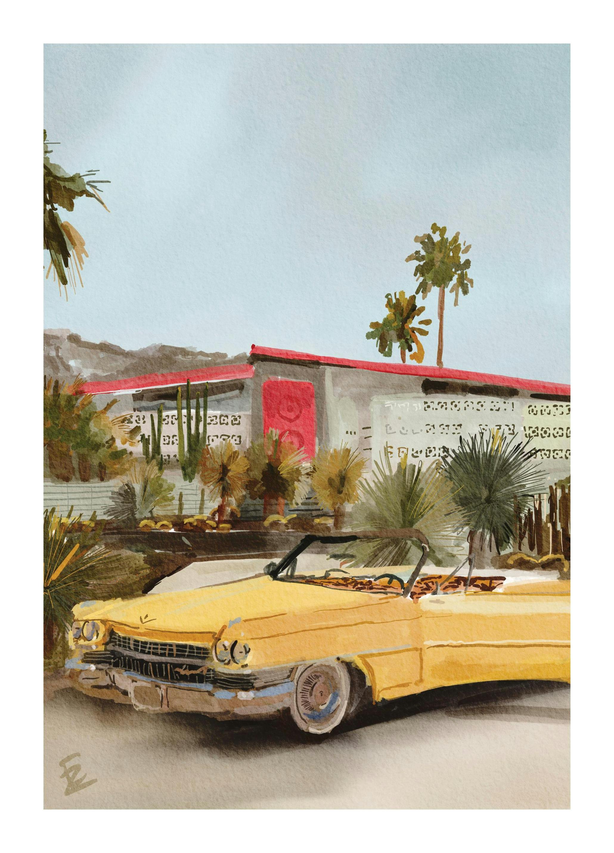 Ekaterina Zagorska - Me and My Cadillac in Palm Springs Poster (30x40 cm)