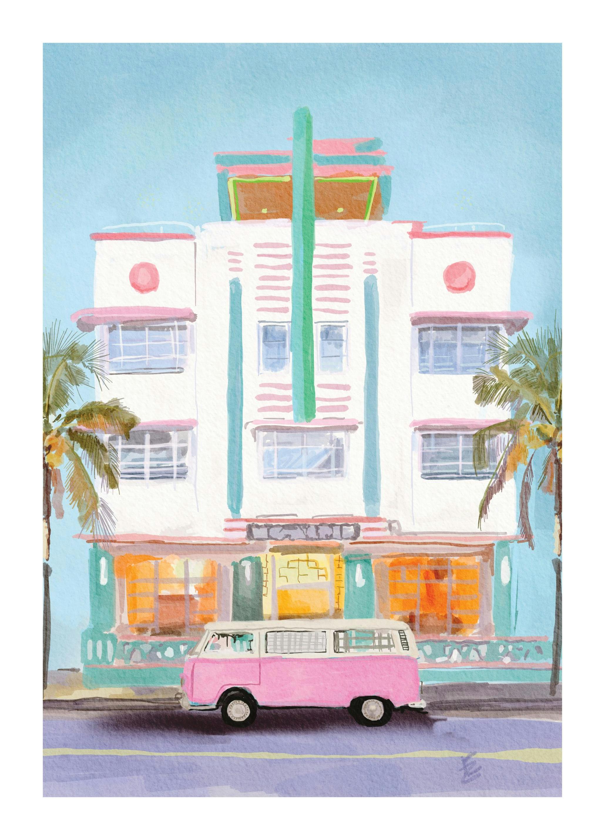 Ekaterina Zagorska - Ocean Drive Party Poster (30x40 cm)